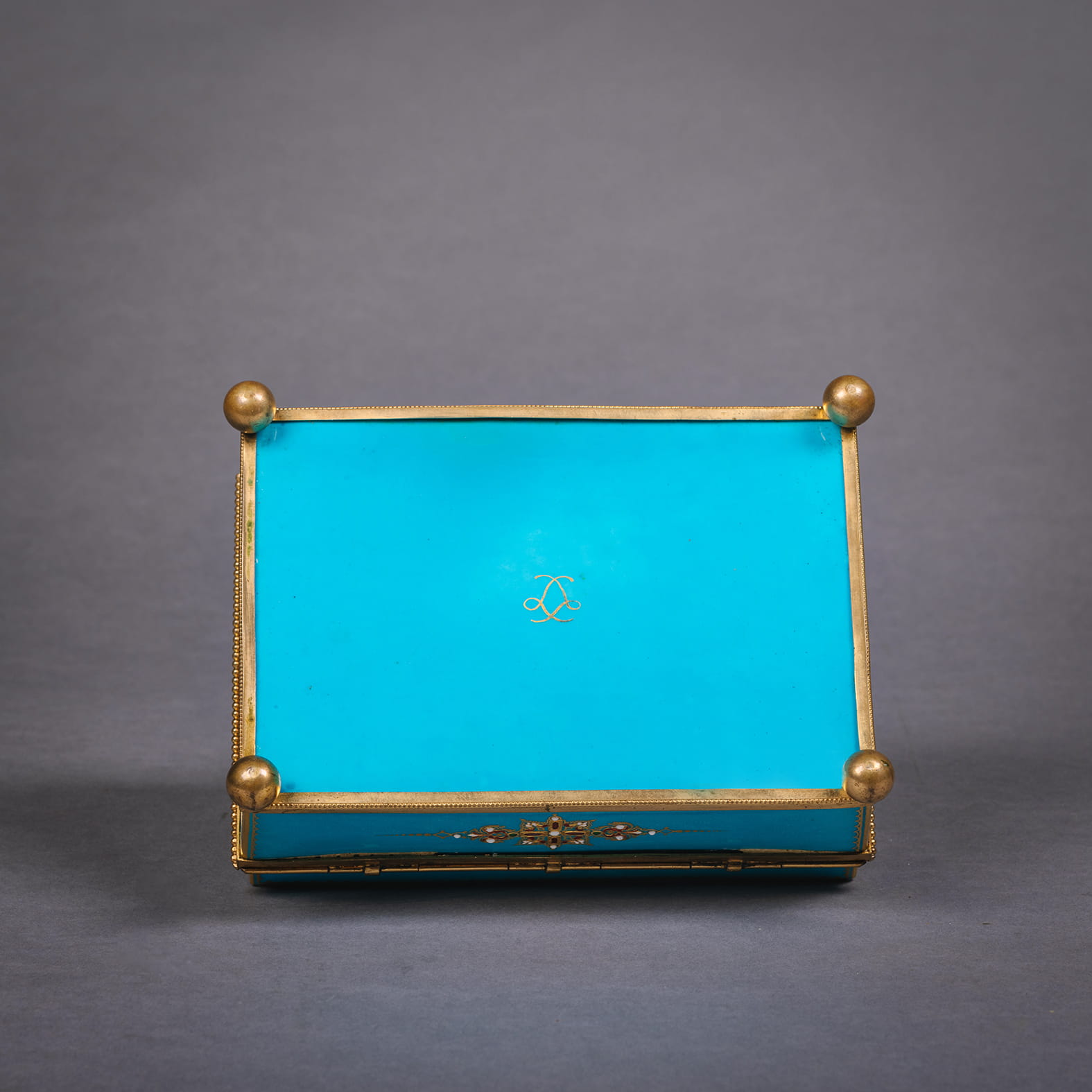 A Gilt-Bronze Mounted Turquoise Sèvres Porcelain Casket - Image 4