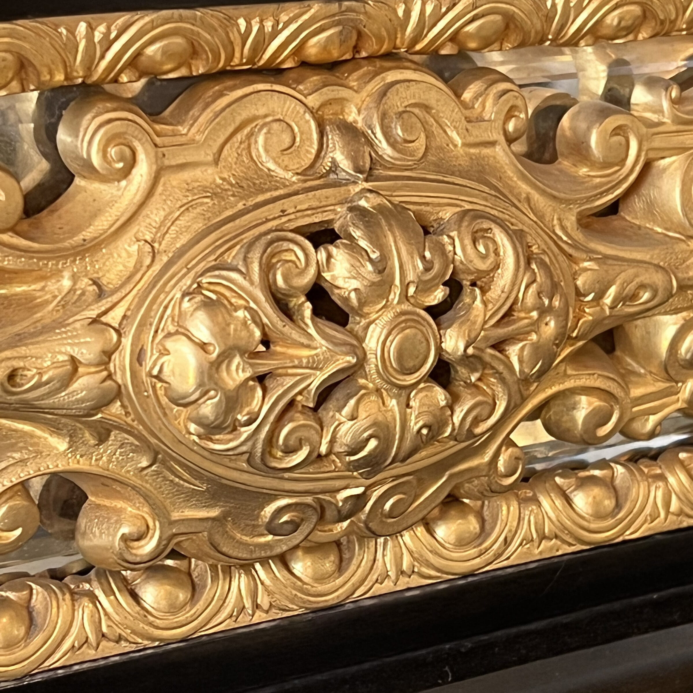 A Fine and Impressive Napoleon III, Gilt-Bronze and Ebony Bevelled Mirror - Image 6