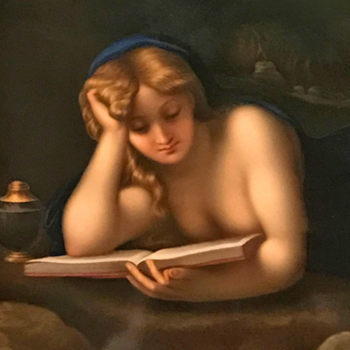 A Fine Berlin (KPM) Porcelain Plaque of Saint Mary Magdalen After Antonio Allegri, called il Corregio. - Image 2