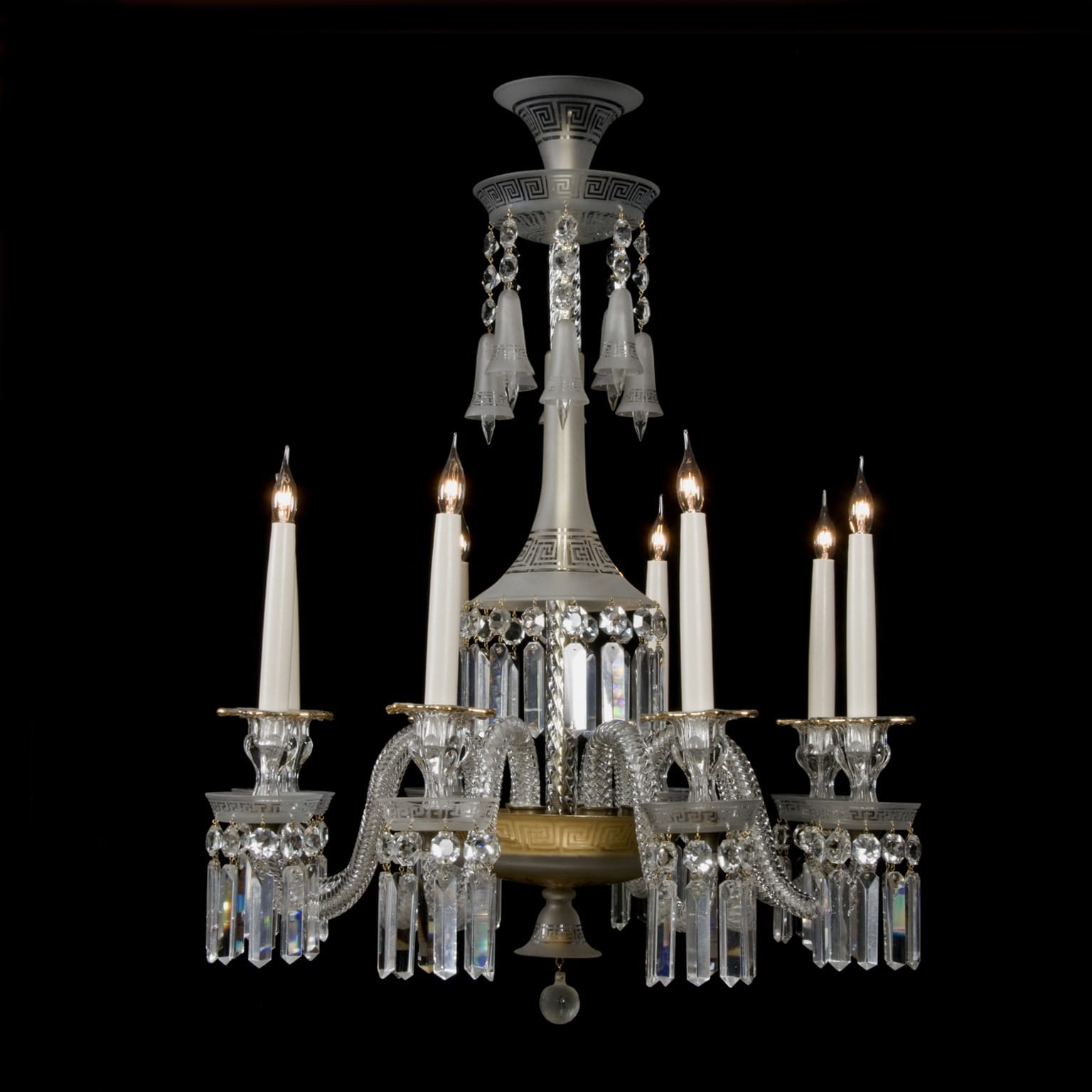 A Fine Neo-Classical Eight-Light Crystal Chandelier