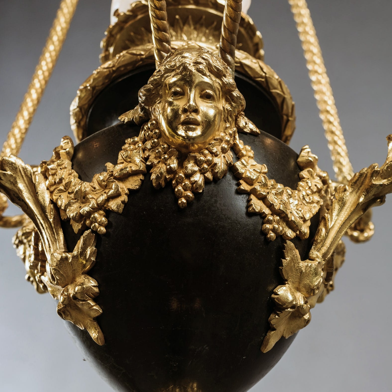 A Louis XVI Style Gilt and Patinated Bronze Four-Light Chandelier - Image 4