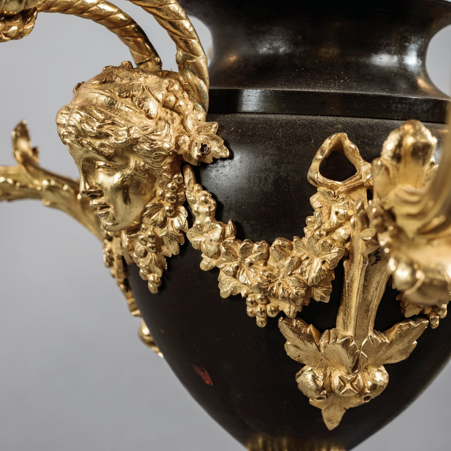 A Louis XVI Style Gilt and Patinated Bronze Four-Light Chandelier - Image 5
