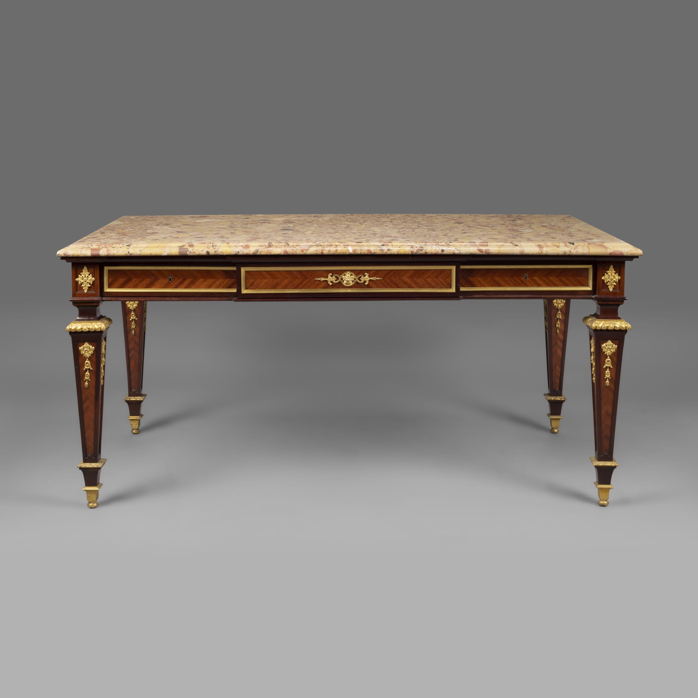 A Louis XVI Style Gilt-Bronze Mounted Bureau Plat