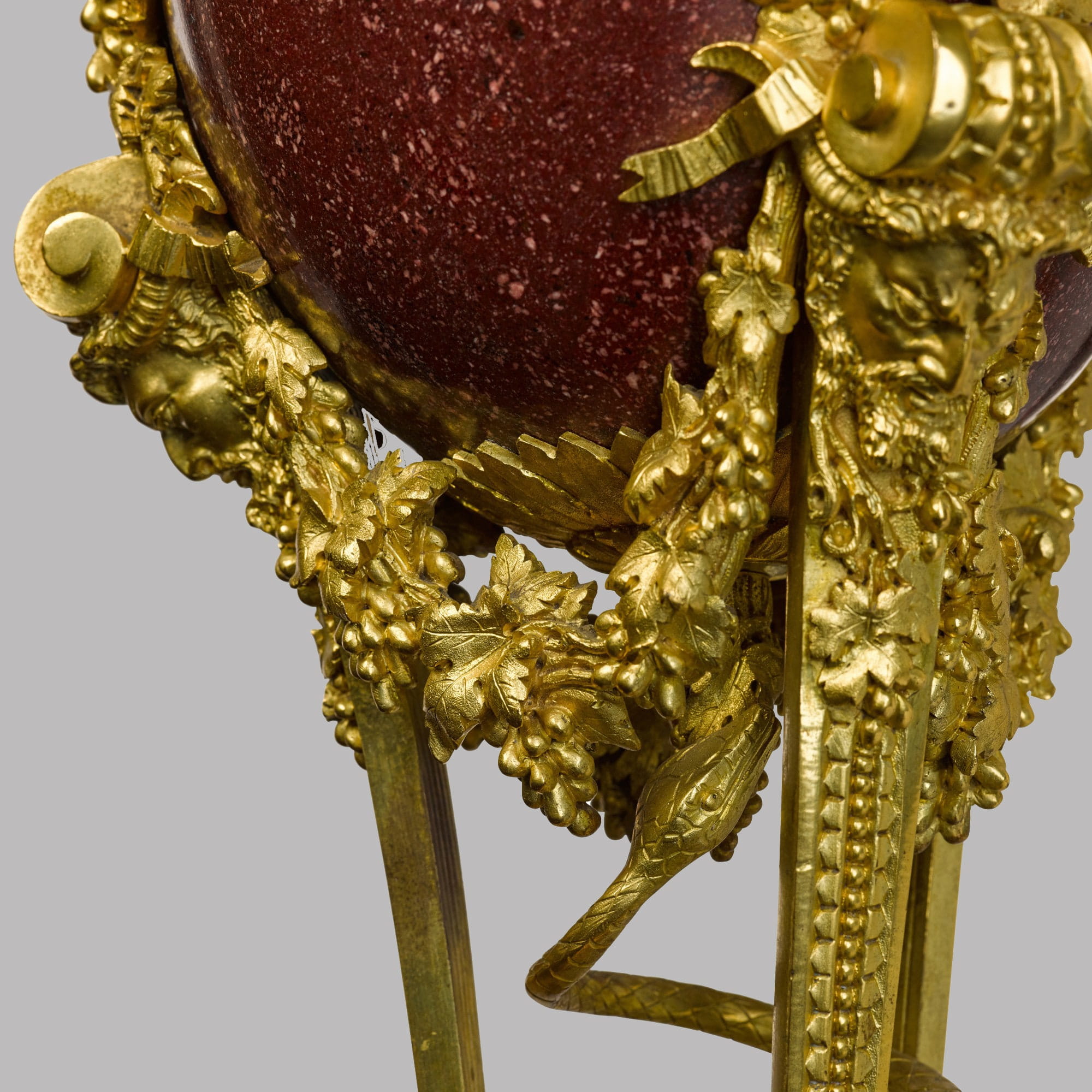 A Pair of Louis XVI Style Porphyry Urns, After the Model by Pierre Gouthière - Image 5