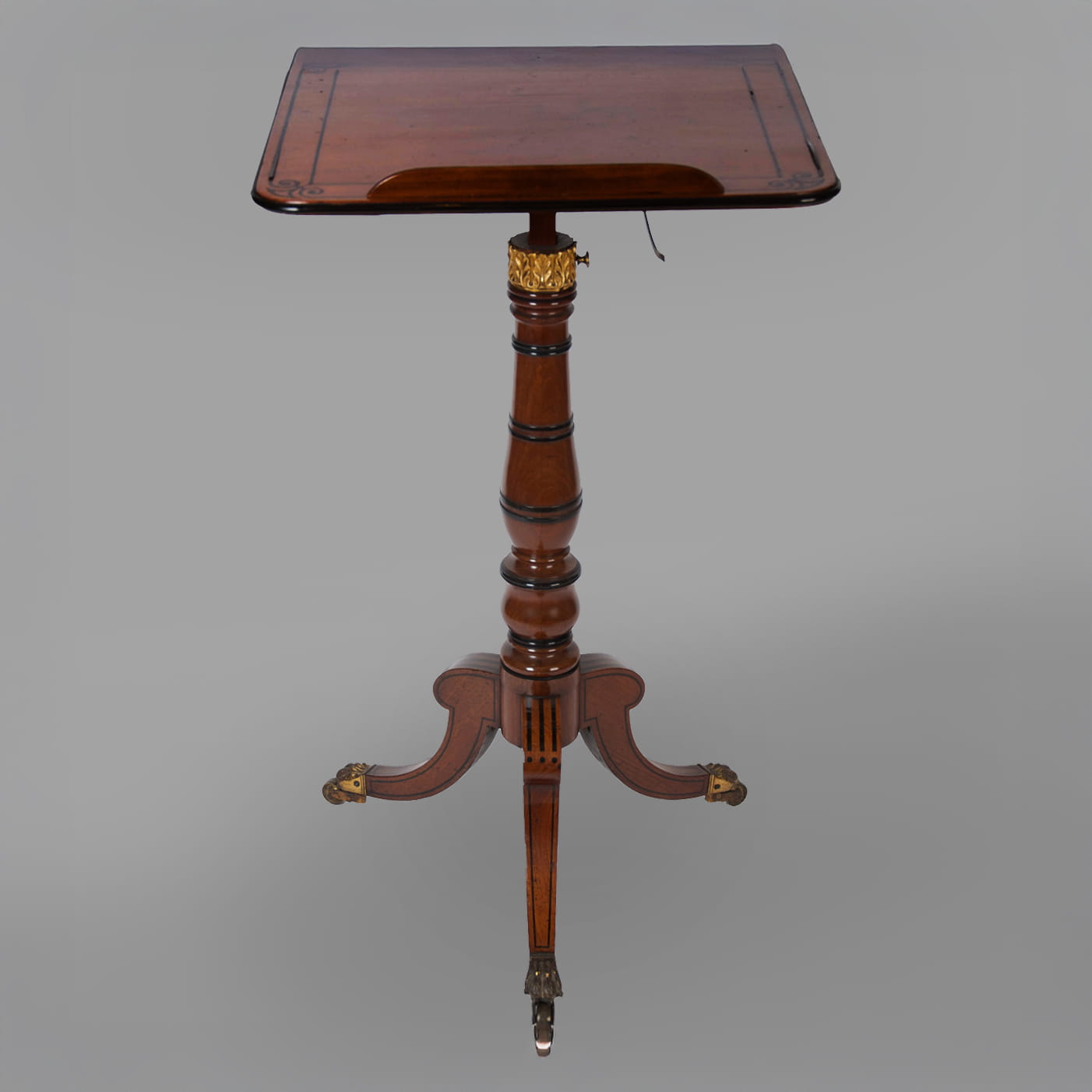 A Rare Regency Mahogany Adjustable Reading Table