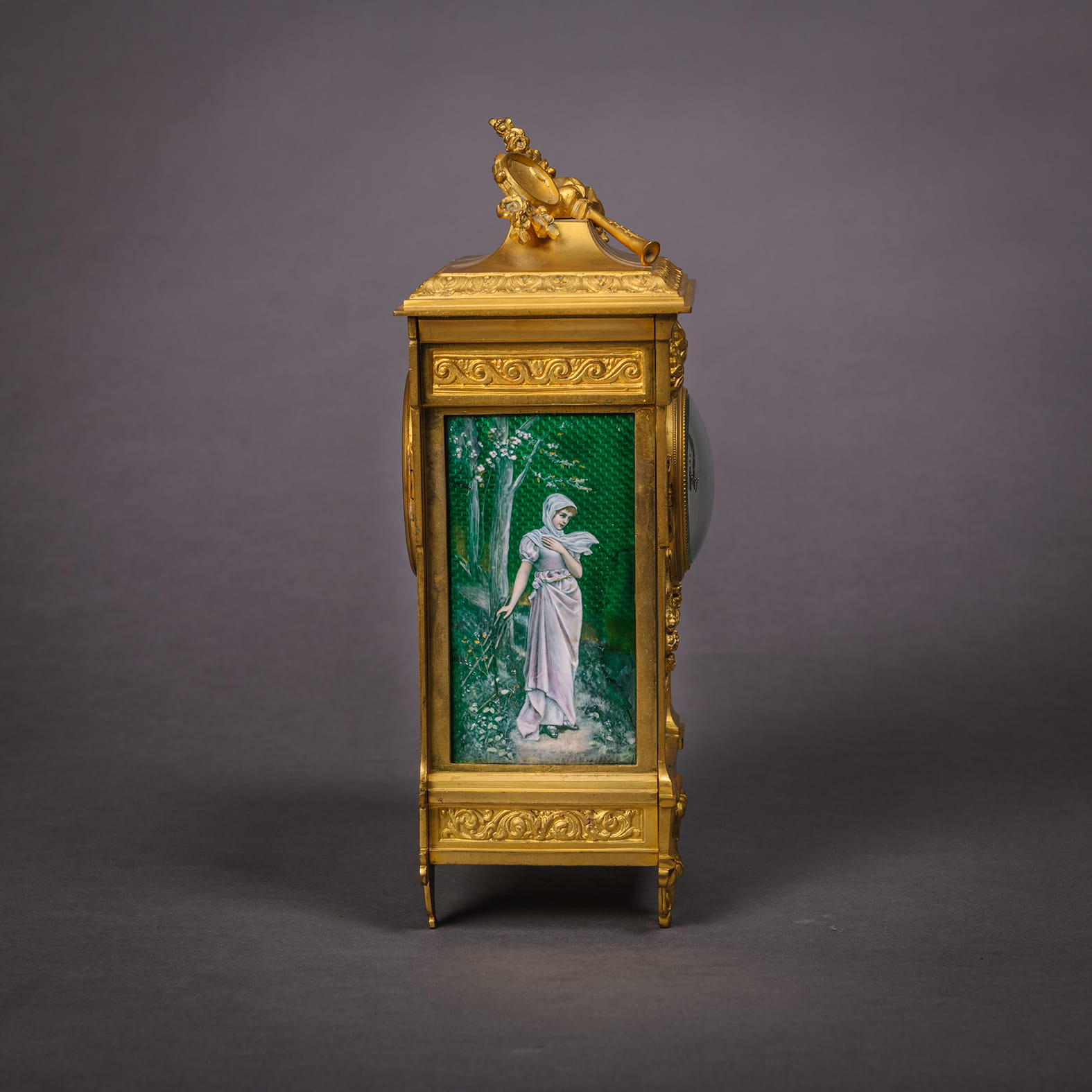 A Fine Louis XVI Style Enamel Mantel Clock - Image 3