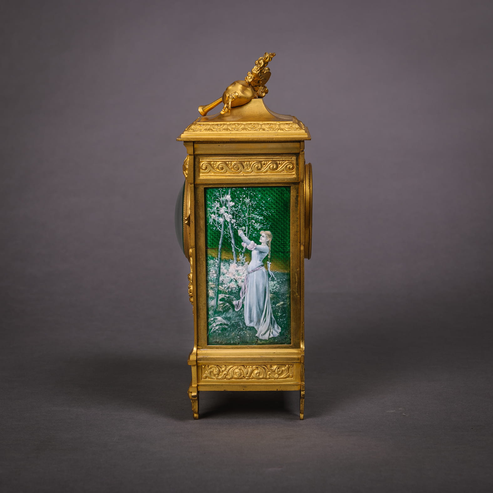 A Fine Louis XVI Style Enamel Mantel Clock - Image 4