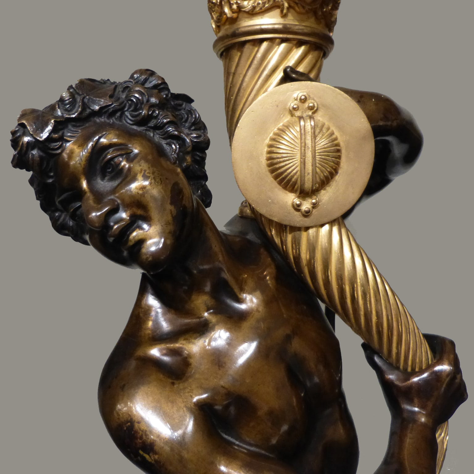 A Very Fine Gilt and Patinated Bronze Floor Standing Candelabrum - Image 2