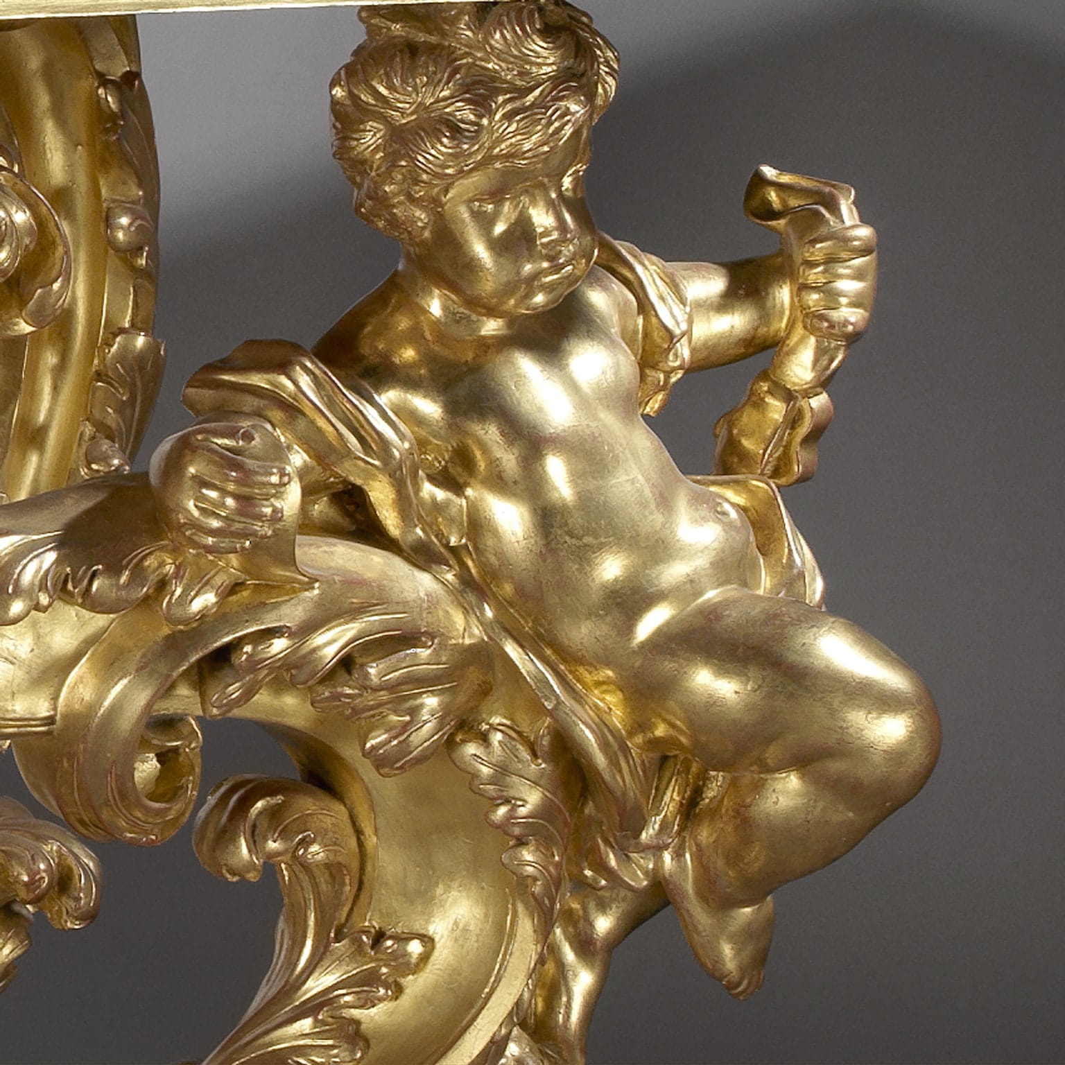 A Magnificent and Important Pair of Palatial Giltwood Console Tables with Verde Antico Marble Tops - Image 5