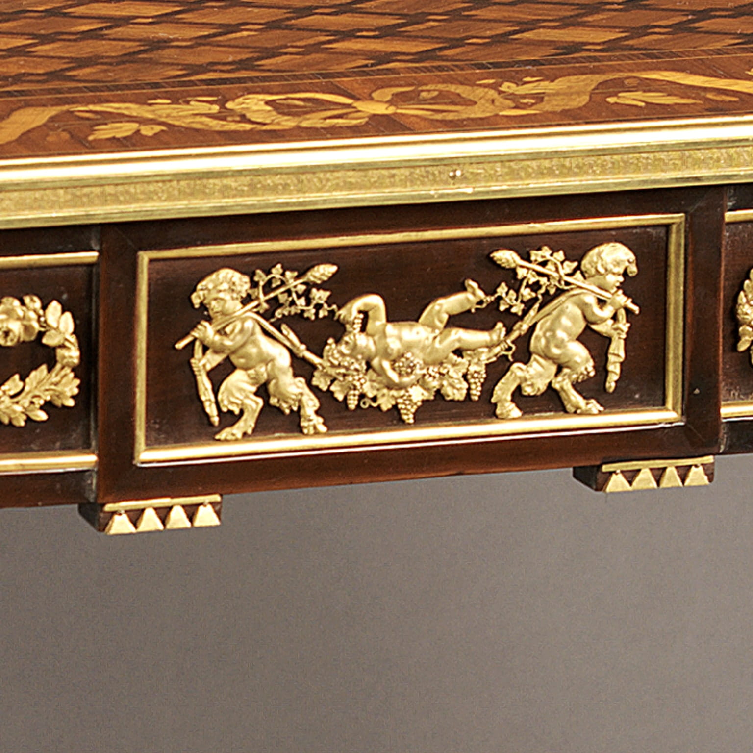 A Fine Louis XVI Style Mahogany and Marquetry Centre Table - Image 4