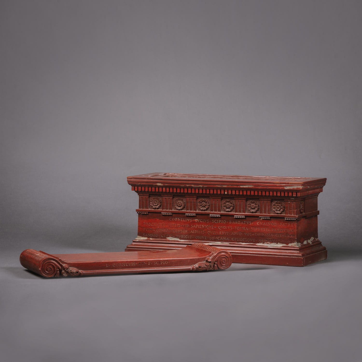 Rosso Antico Marble Model of the Tomb of the Scipios - Image 3