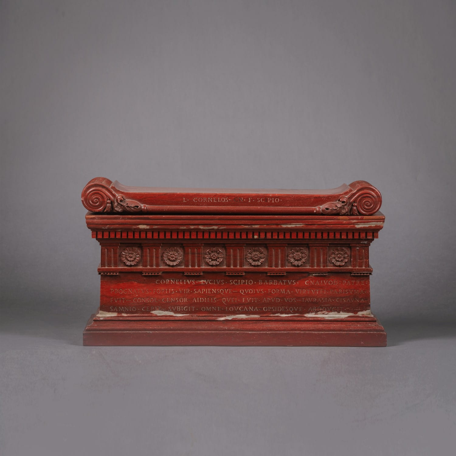 Rosso Antico Marble Model of the Tomb of the Scipios