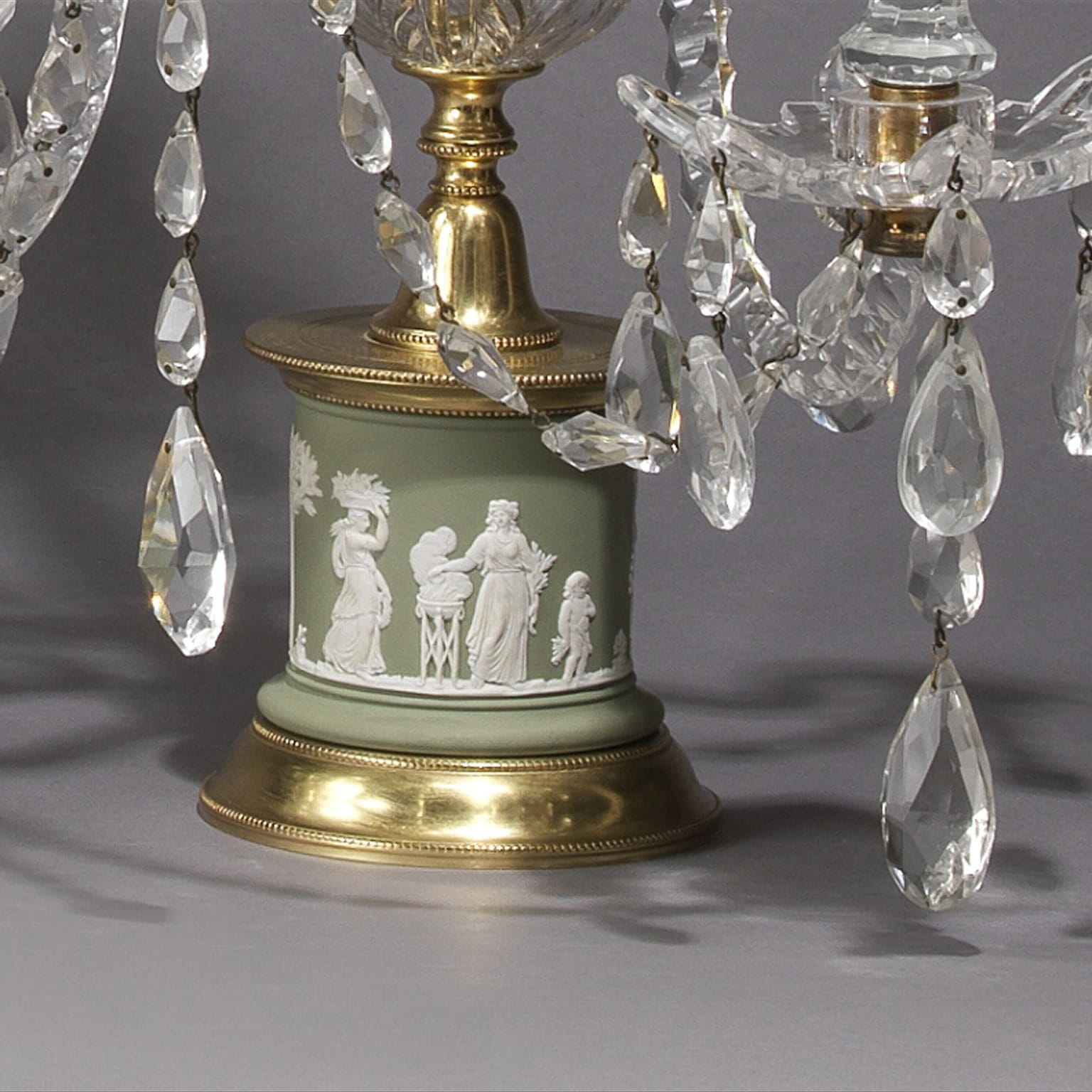 A Pair of George III Style Candelabra with Jasperware Bases - Image 2