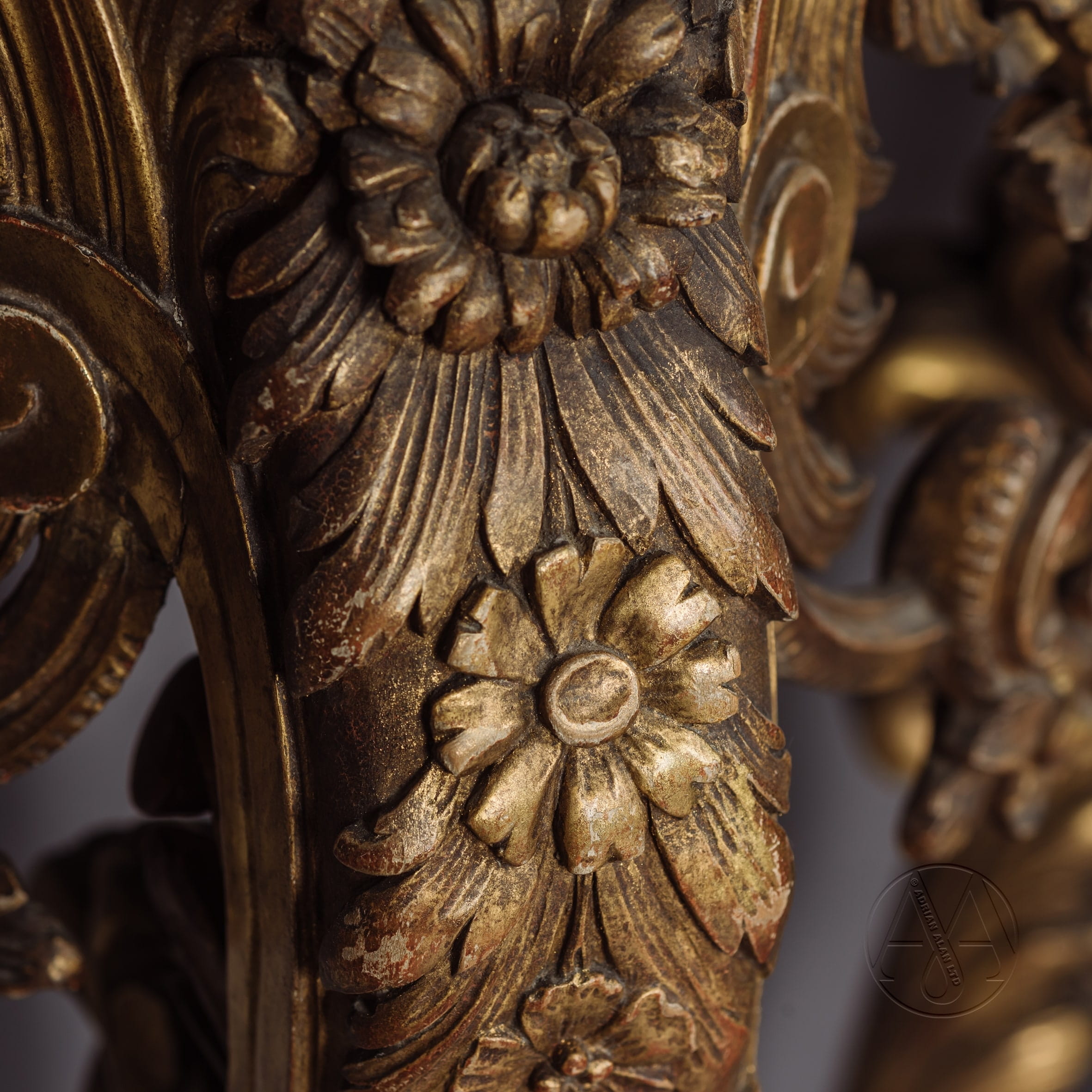 An Unusual Pair of Petit Rococo Revival Giltwood Console Tables - Image 2