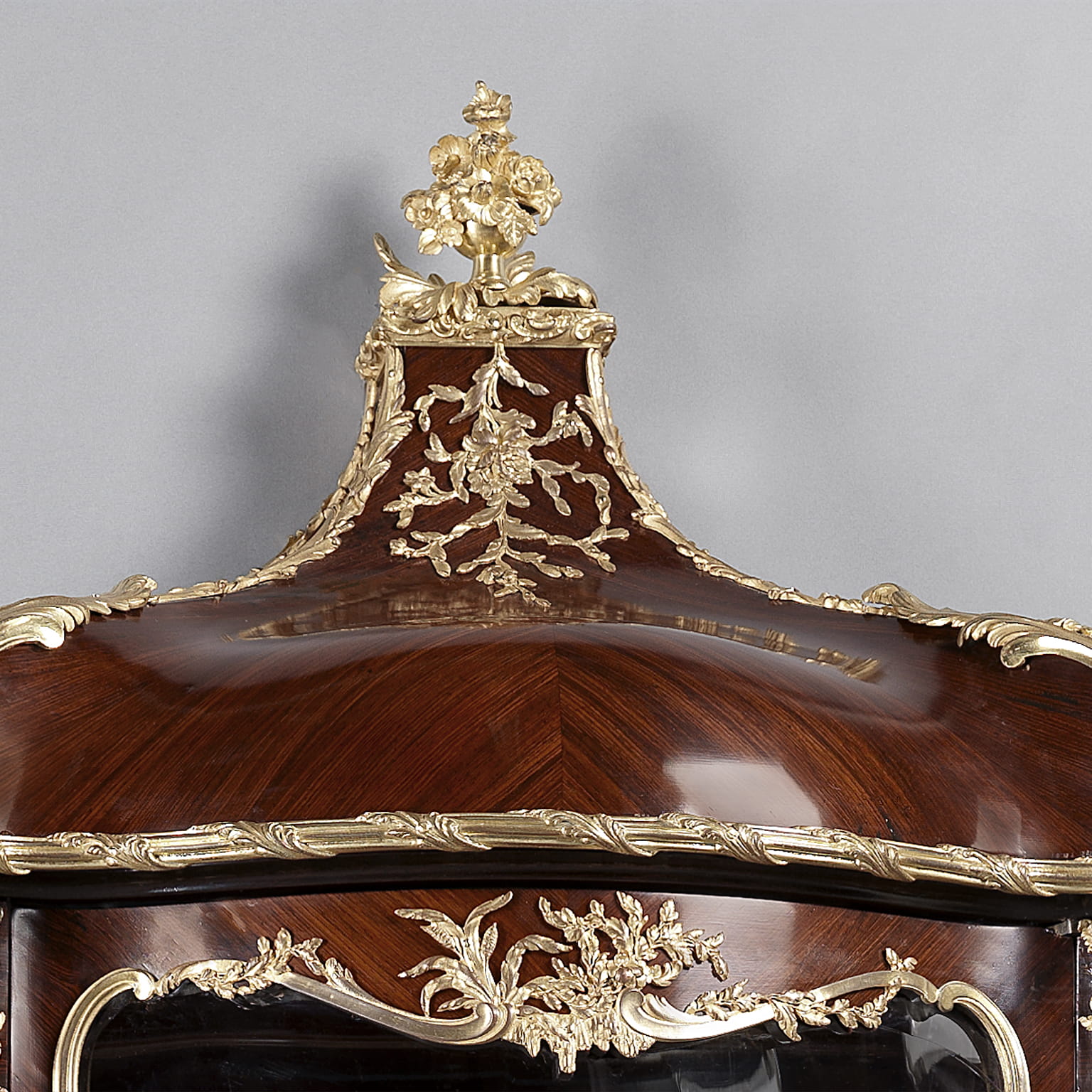 A Rare Louis XVI Style Gilt-Bronze Mounted Wall Vitrine - Image 2