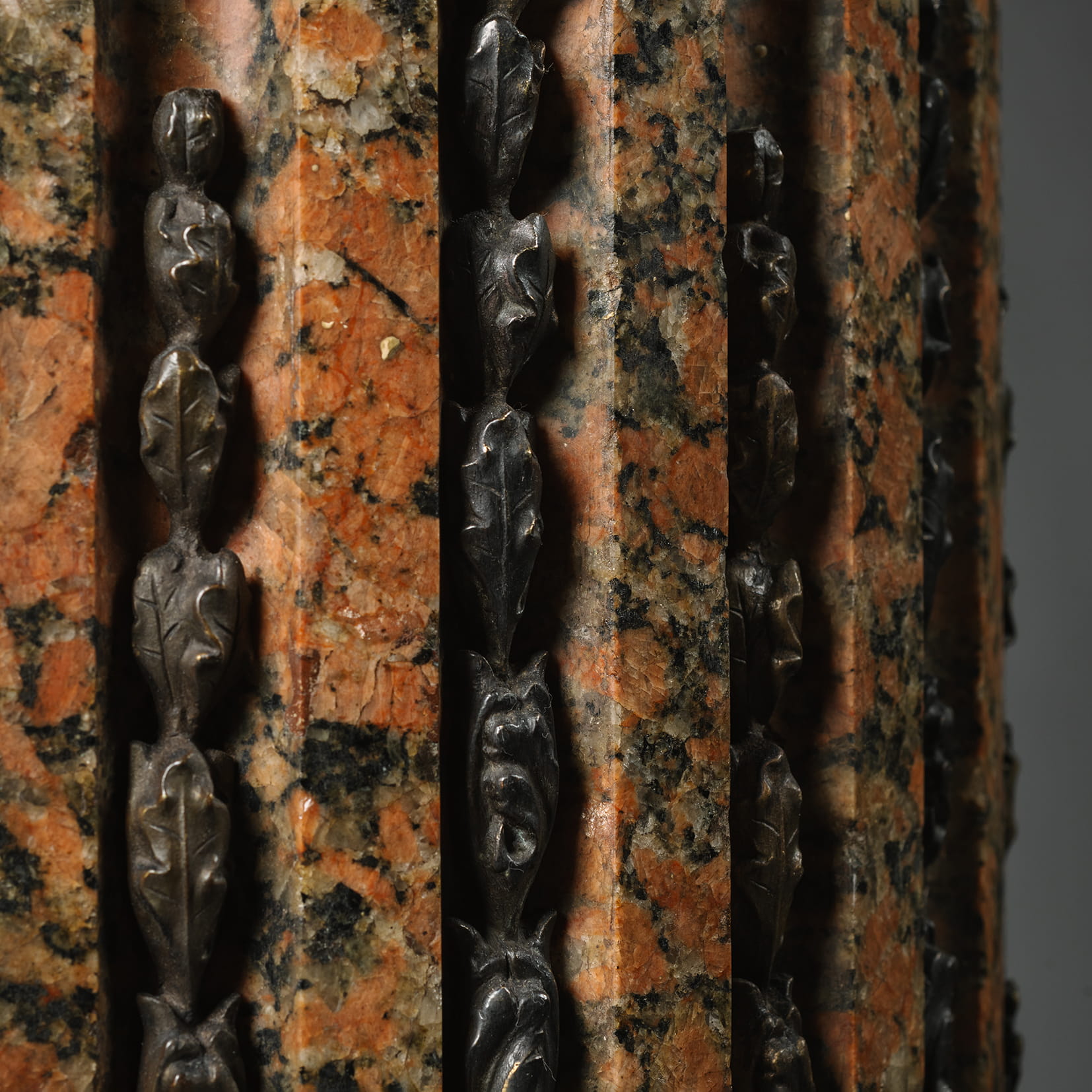 A Set of Three Neoclassical Style Gilt-Bronze and Rose Granite Columns - Image 16