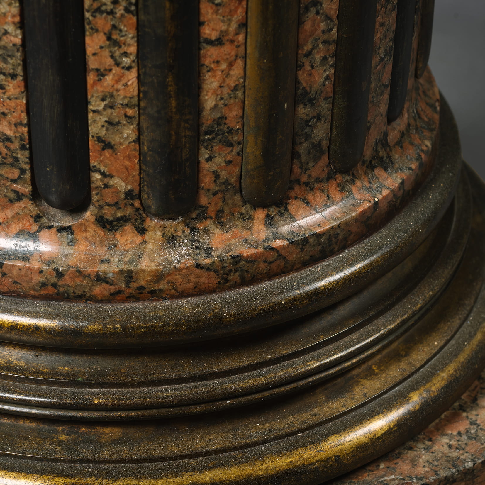 A Set of Three Neoclassical Style Gilt-Bronze and Rose Granite Columns - Image 18