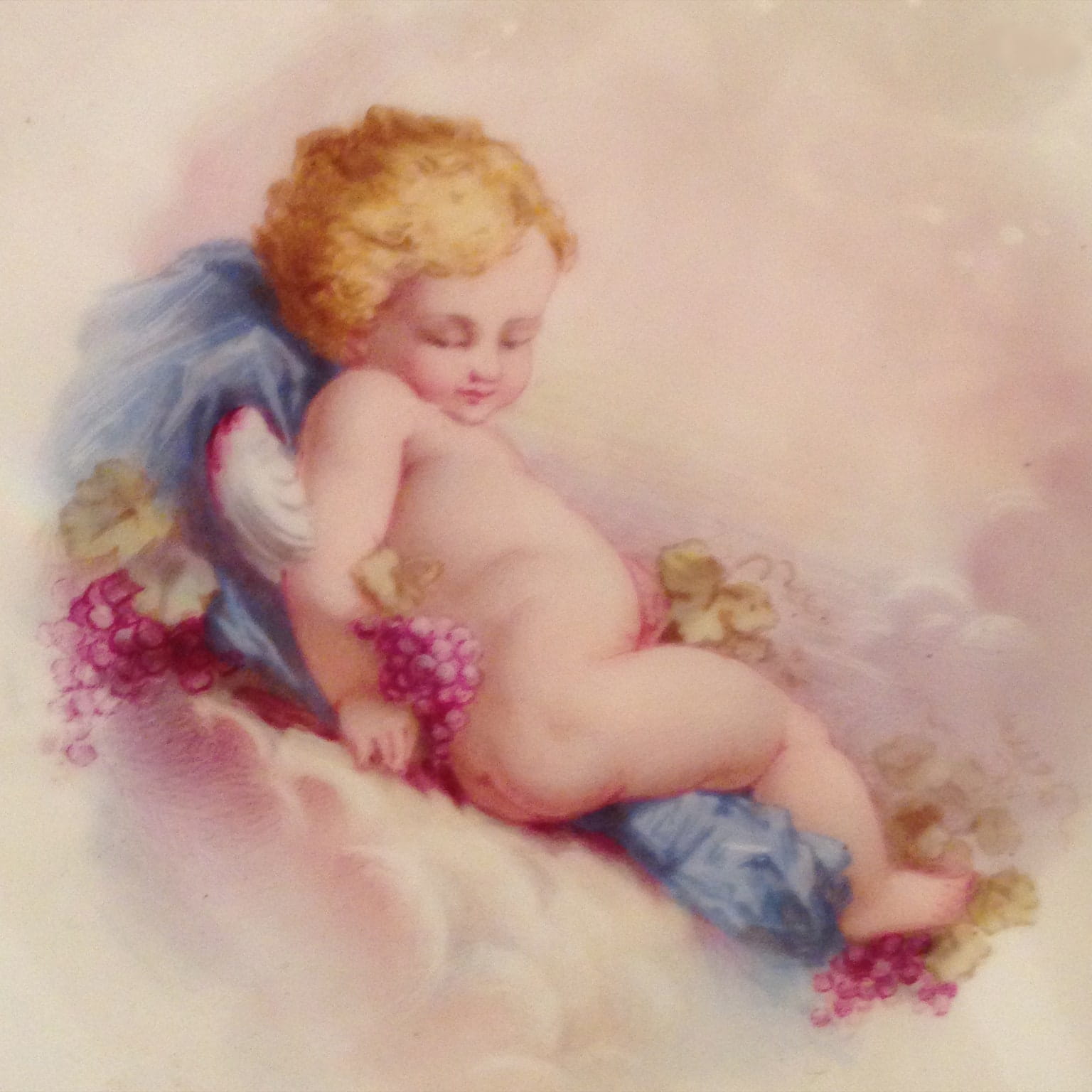 A Very Decorative Pair of Porcelain Plates Depicting Putto at Play - Image 5