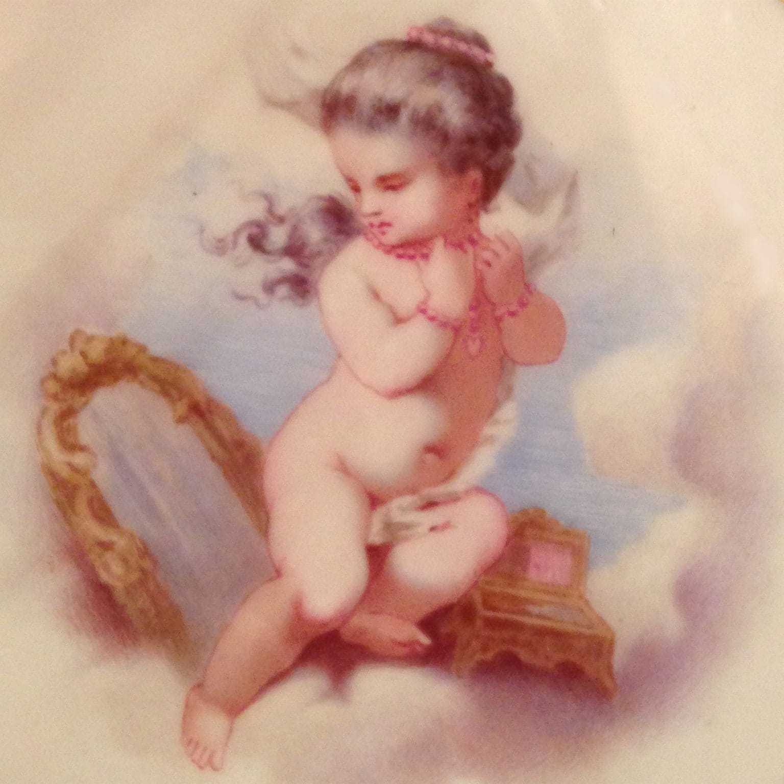 A Very Decorative Pair of Porcelain Plates Depicting Putto at Play - Image 6