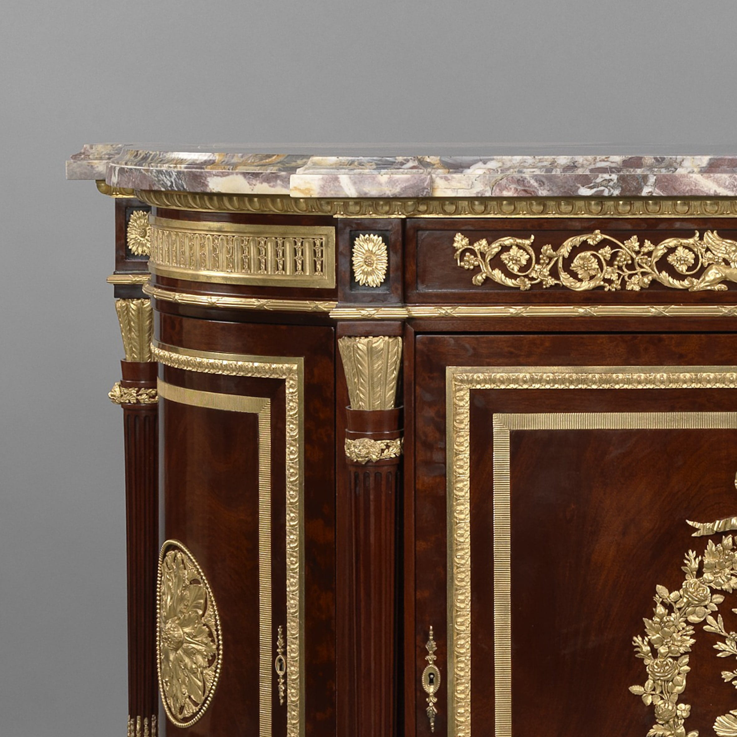 A Fine Louis XVI Style Gilt-Bronze Mounted Mahogany Side Cabinet - Image 3