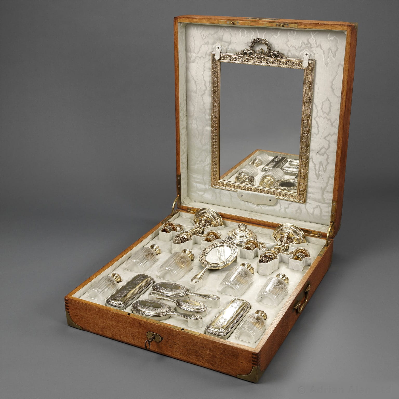 An Exceptional Silver-Gilt and Cut-Glass Travel Necessaire - Image 2