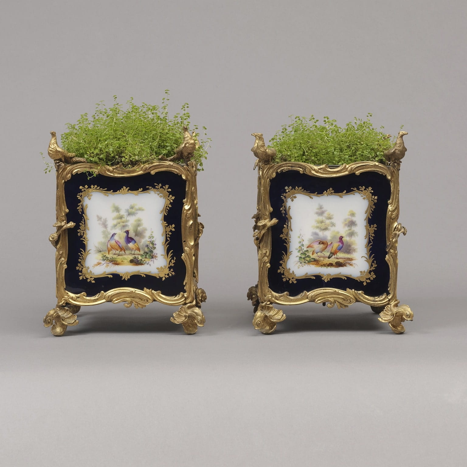 A Rare Pair of Louis XV Style Porcelain Jardinières - Image 11