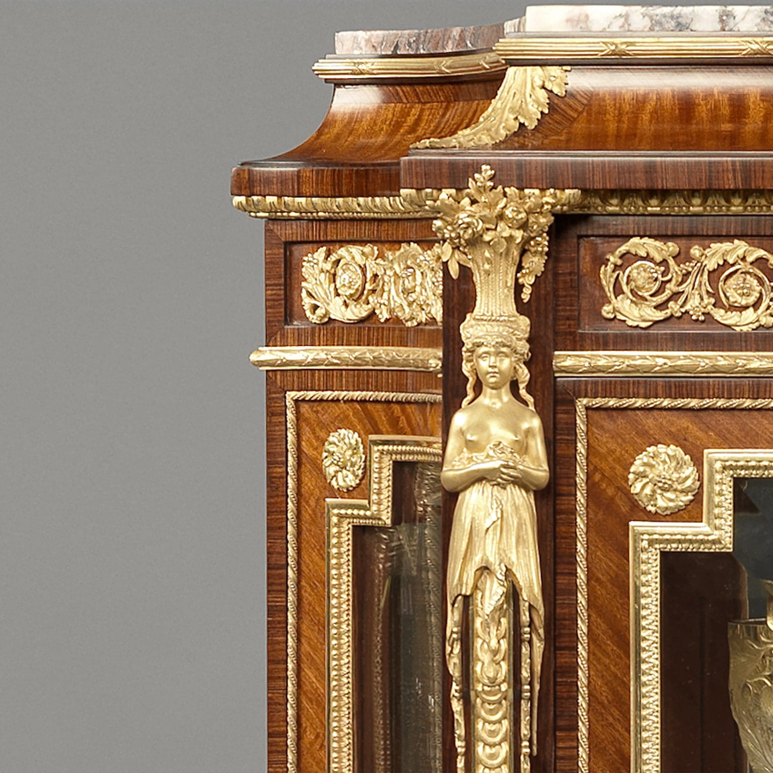 An Important Pair of Louis XVI Style Vitrines with Wedgwood Plaques - Image 2