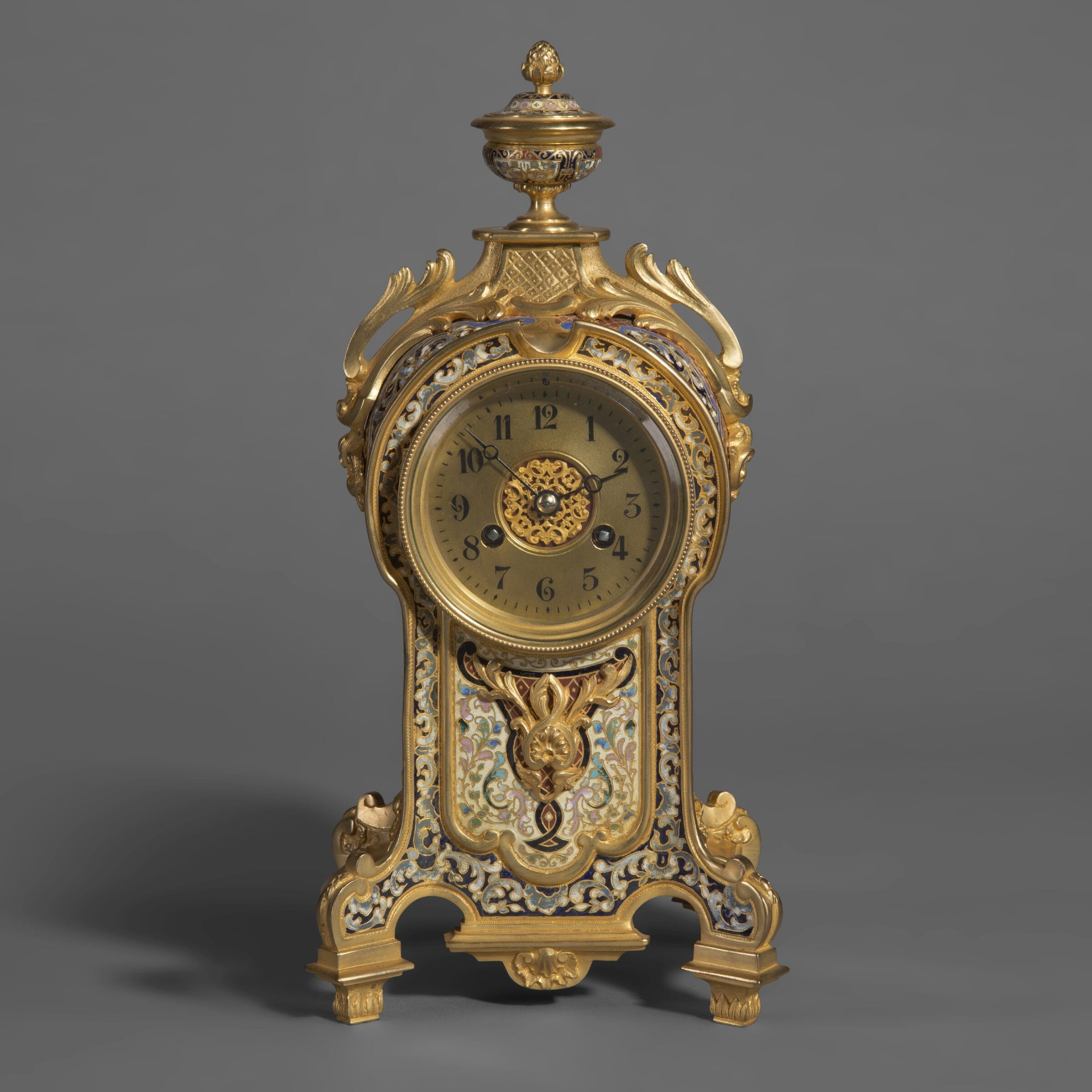 A Gilt-Bronze and Champlevé Enamel Clock - Image 2