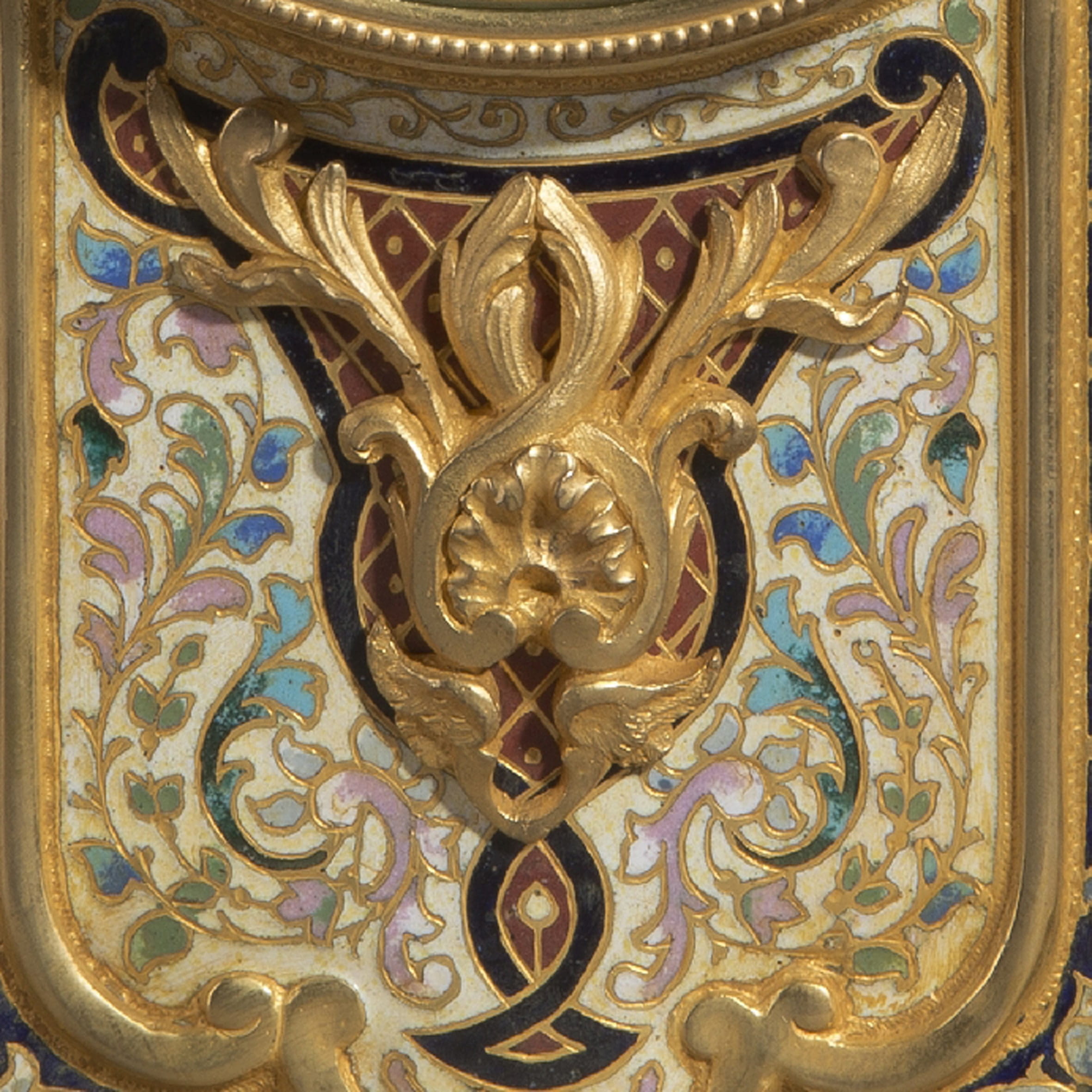 A Gilt-Bronze and Champlevé Enamel Clock - Image 4