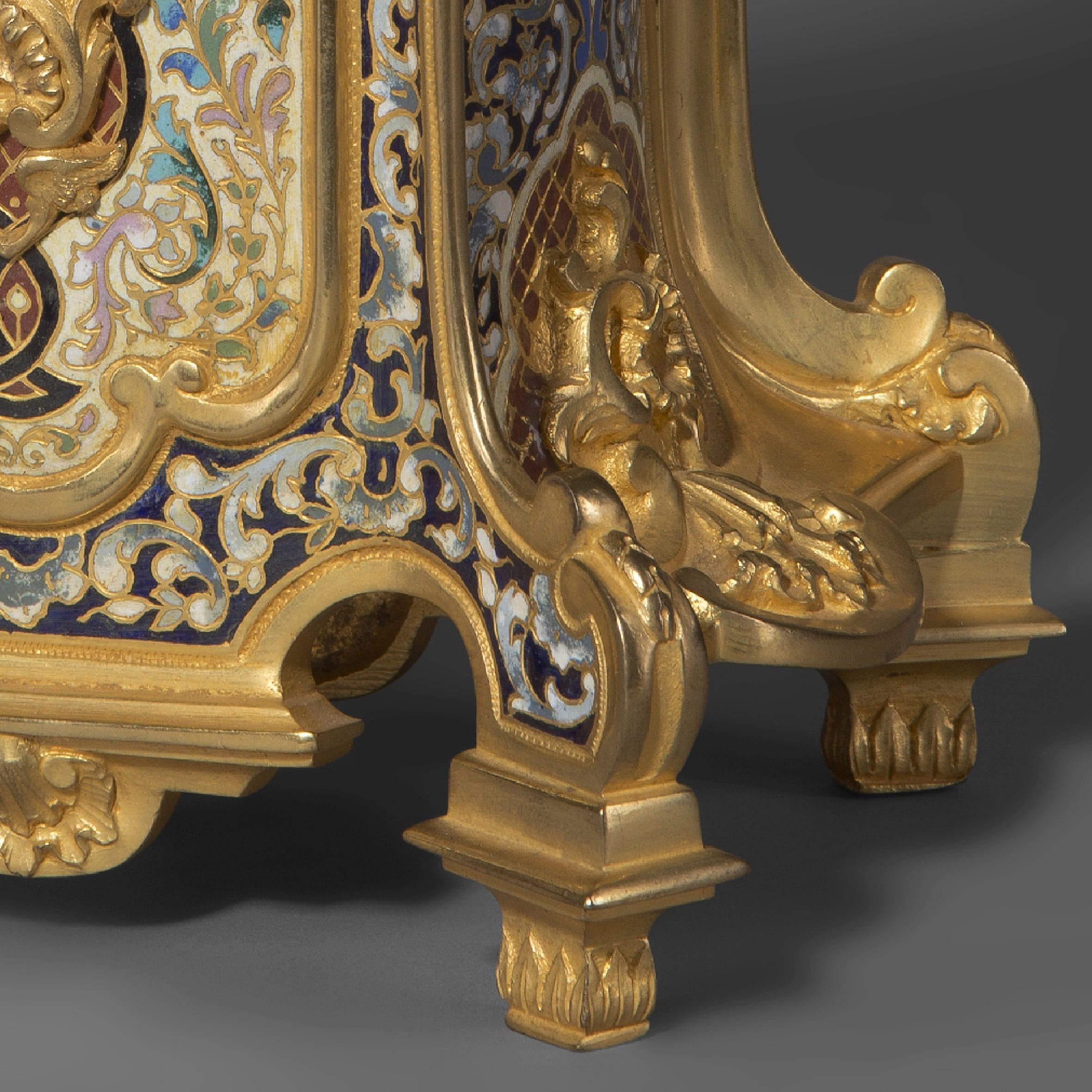 A Gilt-Bronze and Champlevé Enamel Clock - Image 5