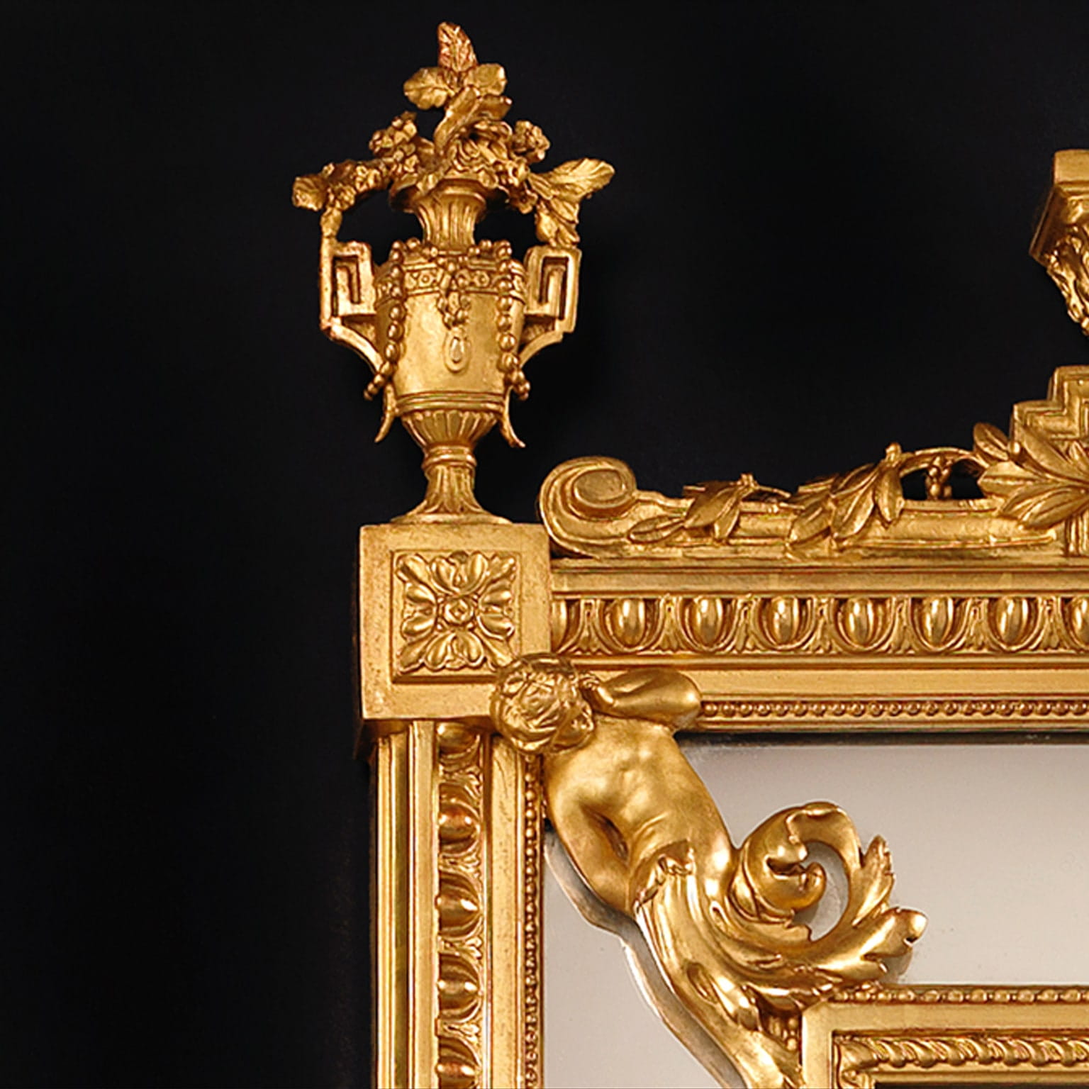 A Louis XVI Style Carved Giltwood and Composition Marginal Mirror - Image 2
