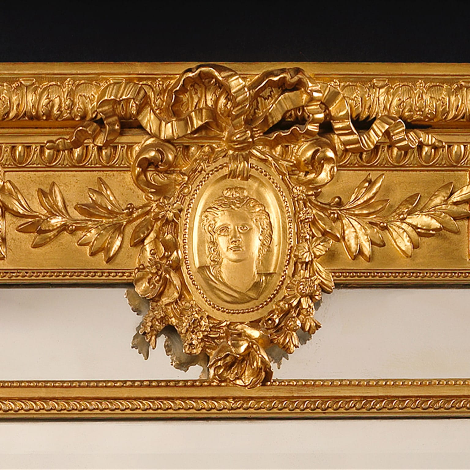 A Louis XVI Style Carved Giltwood and Composition Marginal Mirror - Image 3