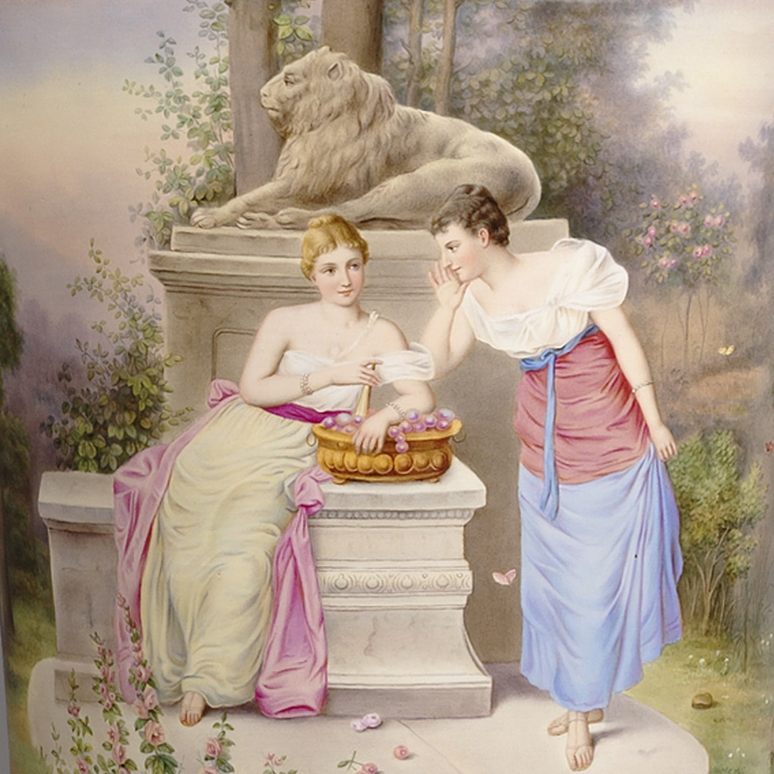 An Important and Extremely Large Pair of Magenta Ground Vienna Porcelain Exhibition Vases - Image 4