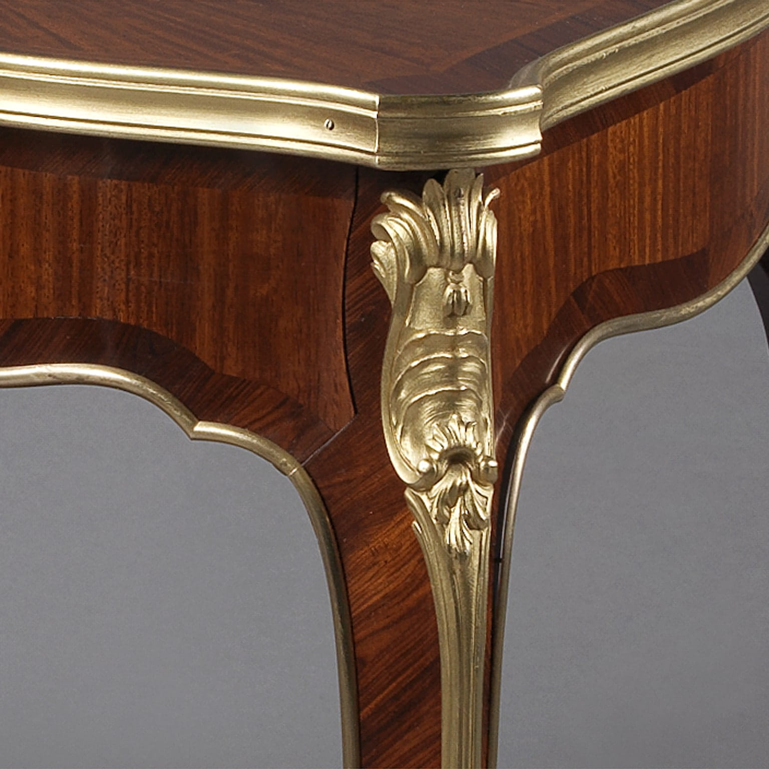 A Louis XV Style Gilt-Bronze Mounted Marquetry Salon Table - Image 2