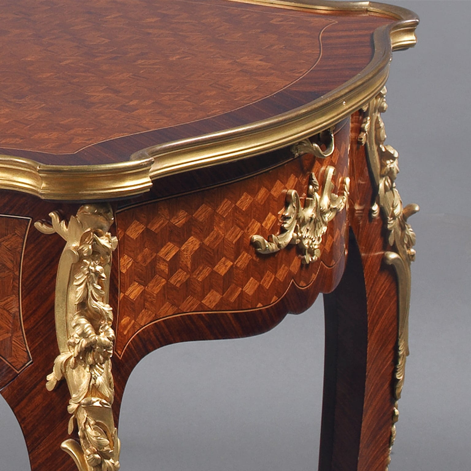 A Louis XV Style Gilt-Bronze-Mounted Parquetry Inlaid Writing-Table - Image 3