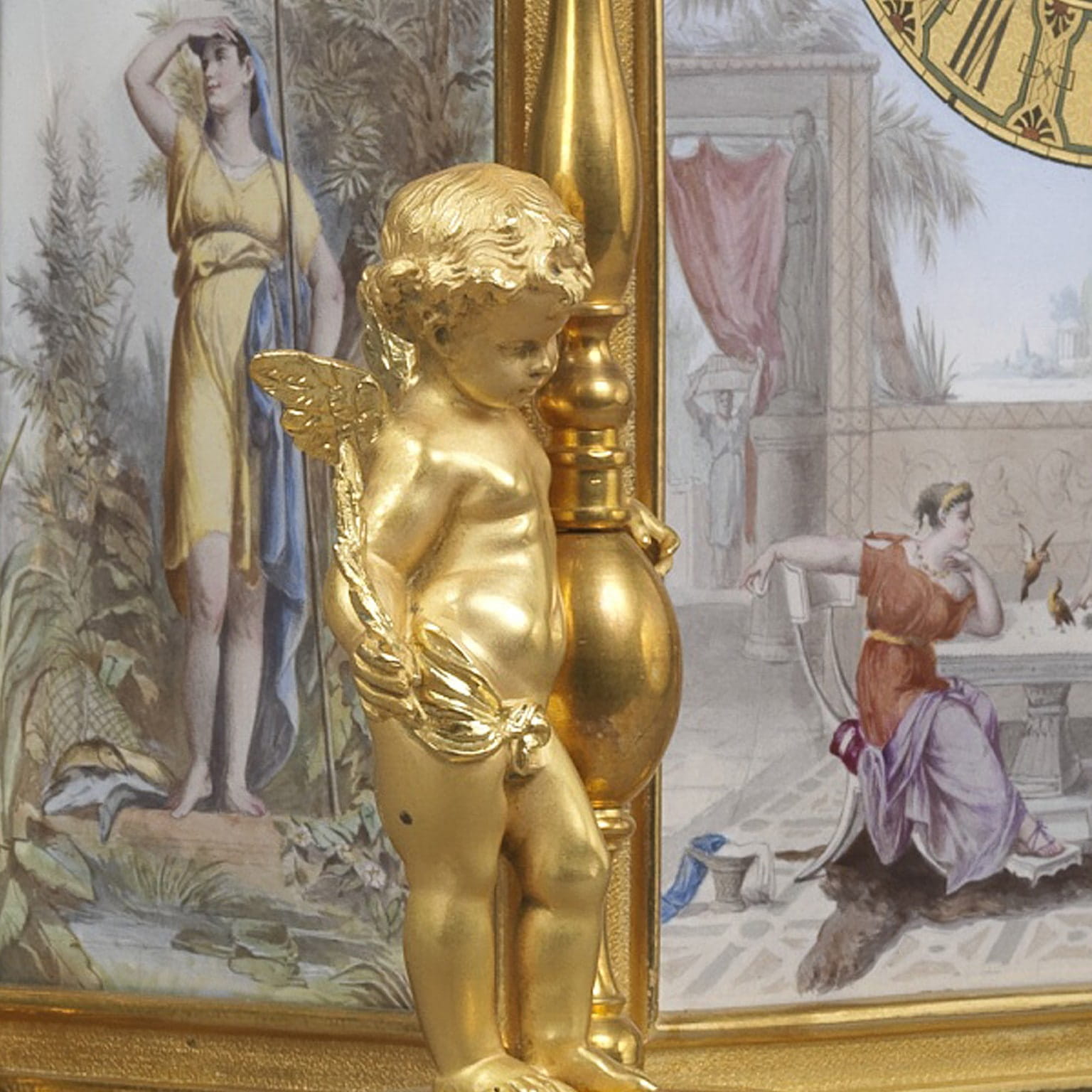A Louis XVI Style Gilt-Bronze Champlevé Enamel Mantel Clock - Image 6