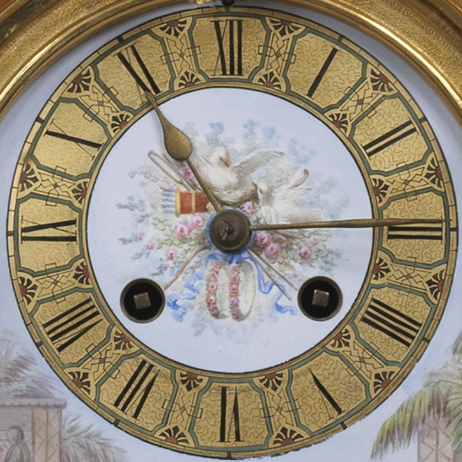 A Louis XVI Style Gilt-Bronze Champlevé Enamel Mantel Clock - Image 4