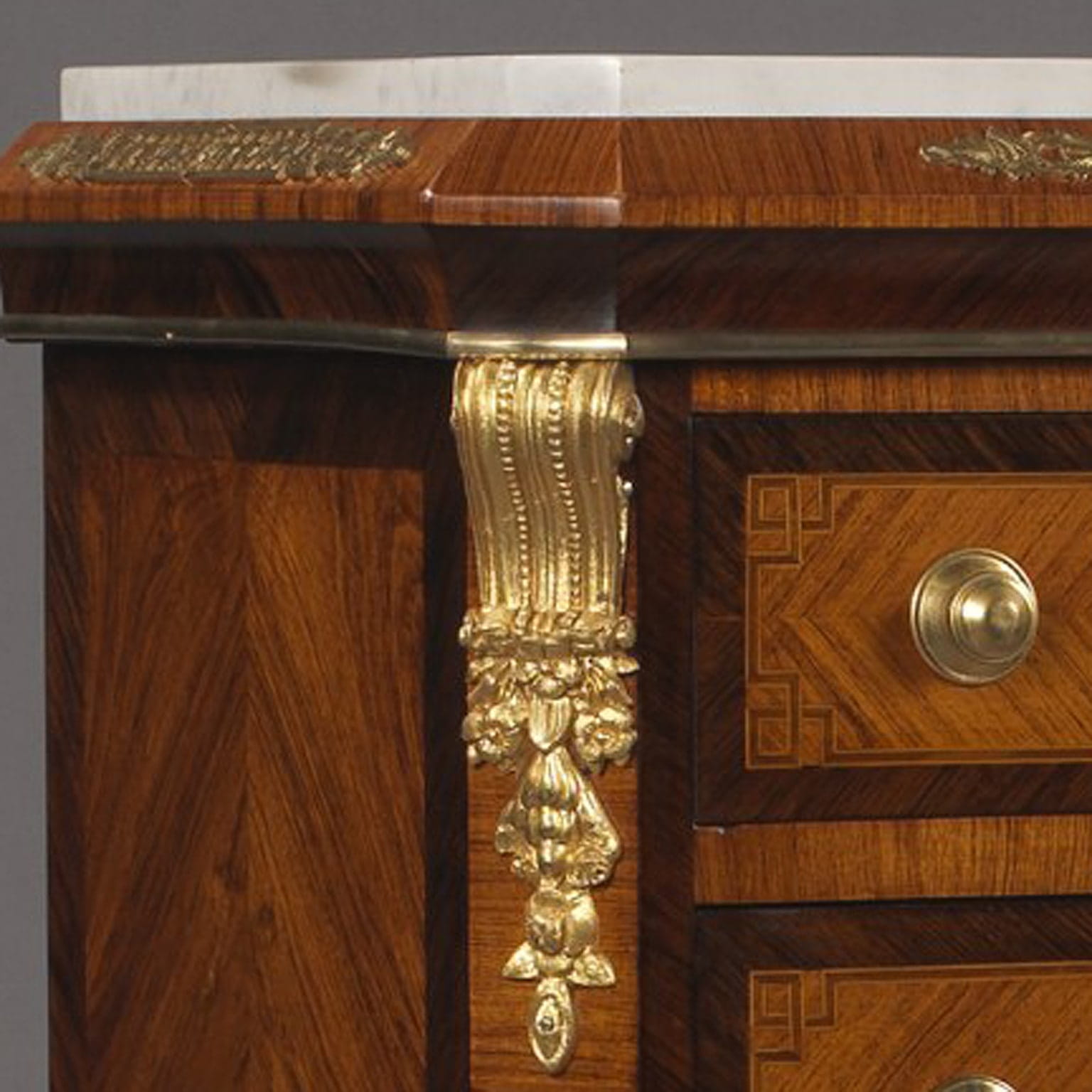 A Gilt-Bronze Mounted Secretaire Cabinet With A Marble Top - Image 4