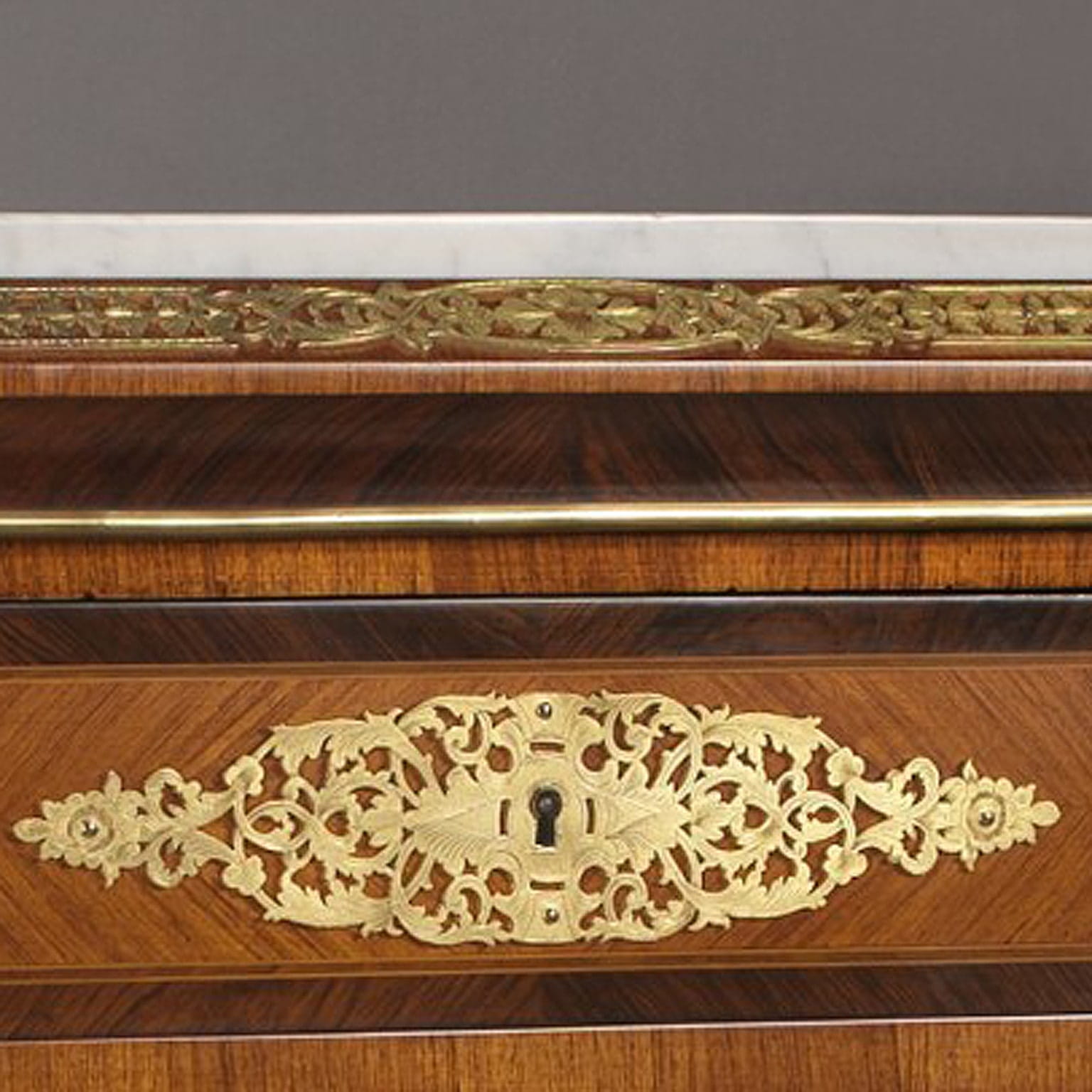 A Gilt-Bronze Mounted Secretaire Cabinet With A Marble Top - Image 5