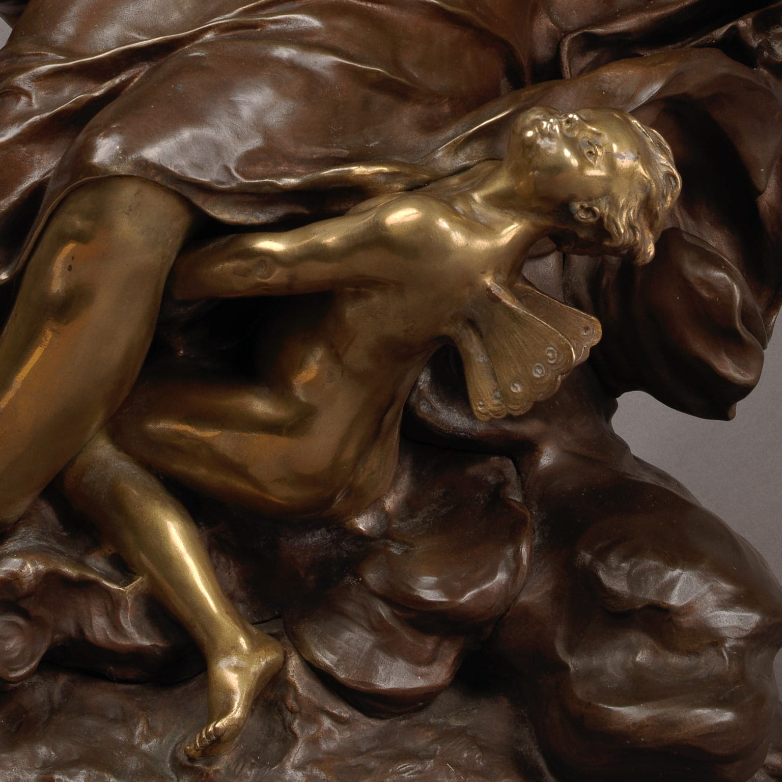 'Cupid & Psyche' An Important Parcel-Gilt and Patinated Bronze Figure - Image 2