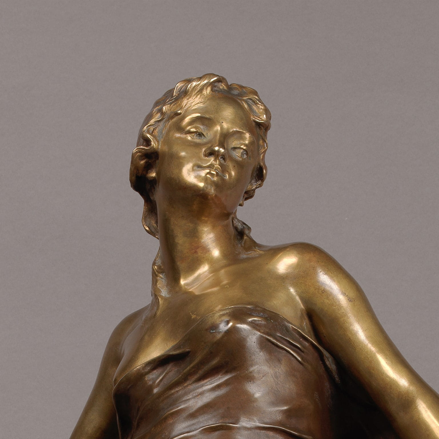 'Cupid & Psyche' An Important Parcel-Gilt and Patinated Bronze Figure - Image 3