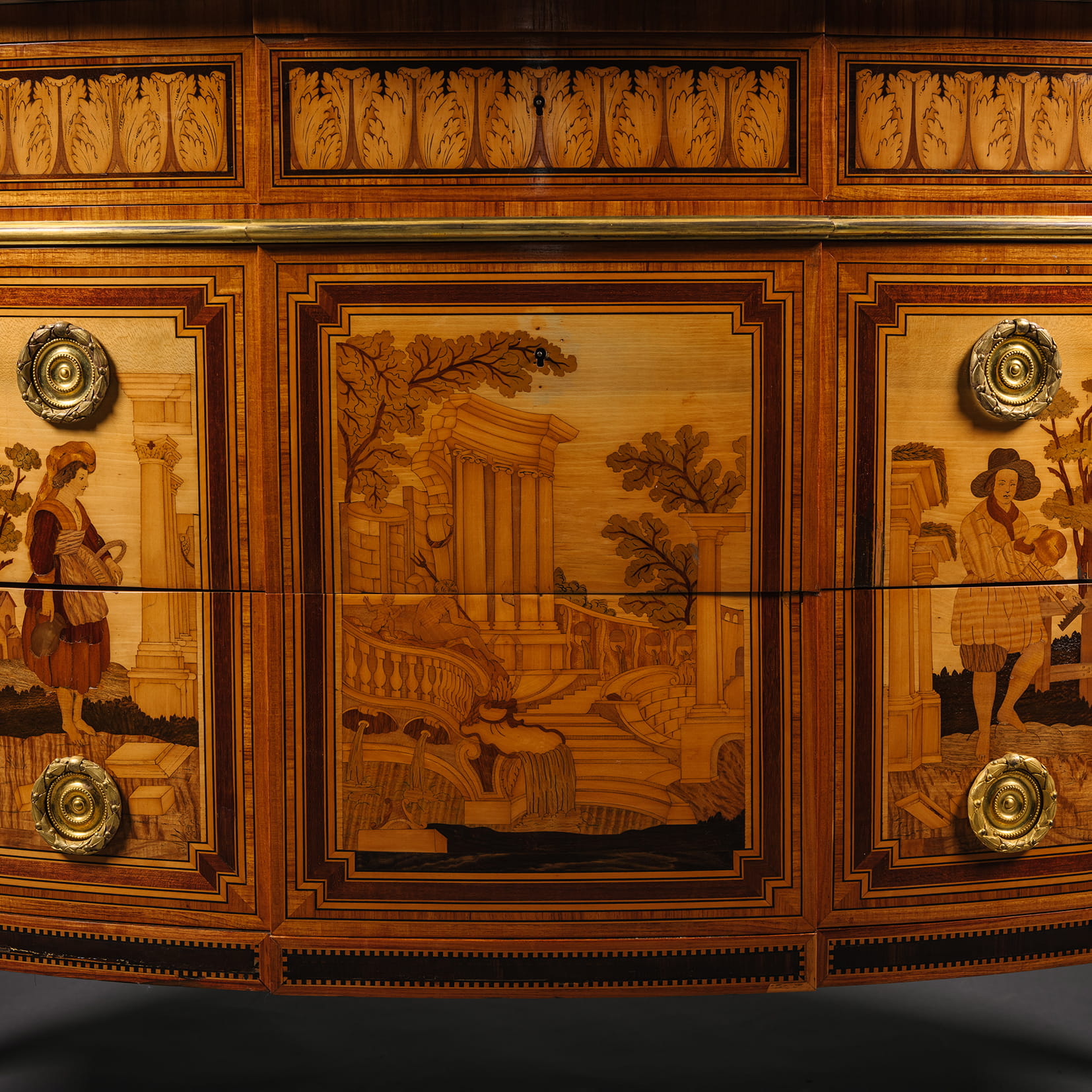 An Important Louis XVI Style Marquetry Inlaid Marble-Top Commode - Image 7