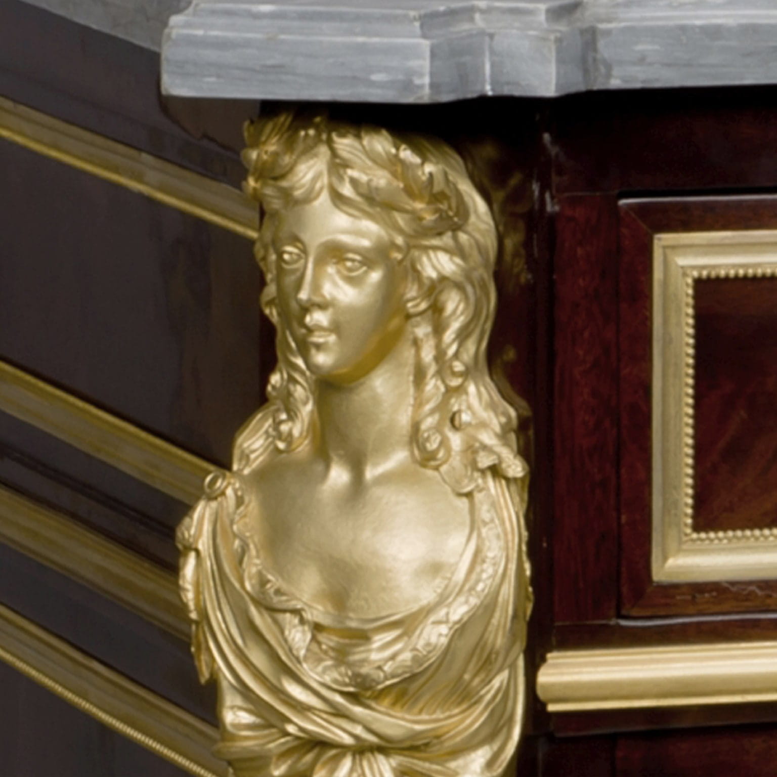 A Fine Louis XVI Style Gilt-Bronze Mounted Mahogany Commode - Image 4