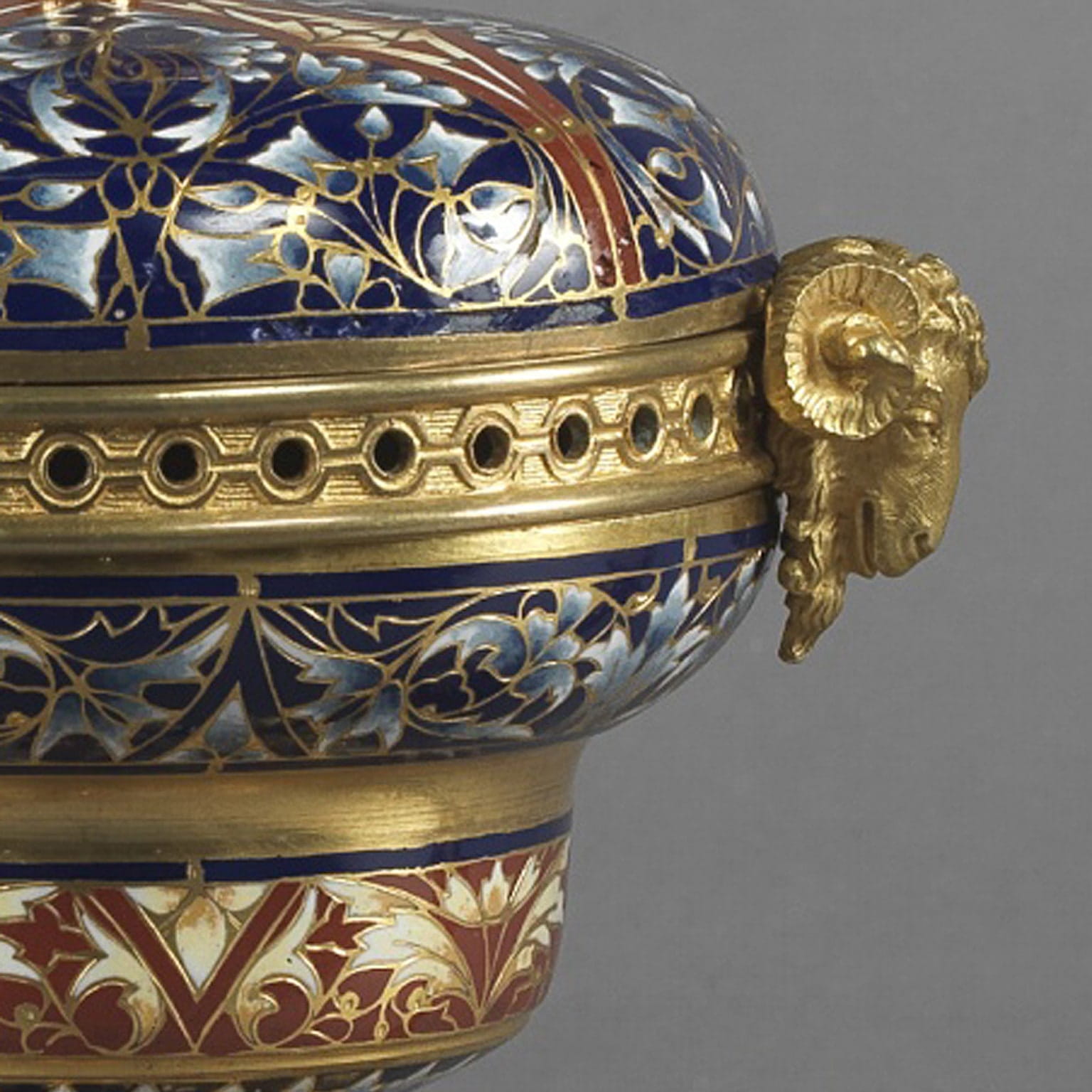 A Fine Gilt-Bronze and Champlevé Enamel Garniture Set - Image 3