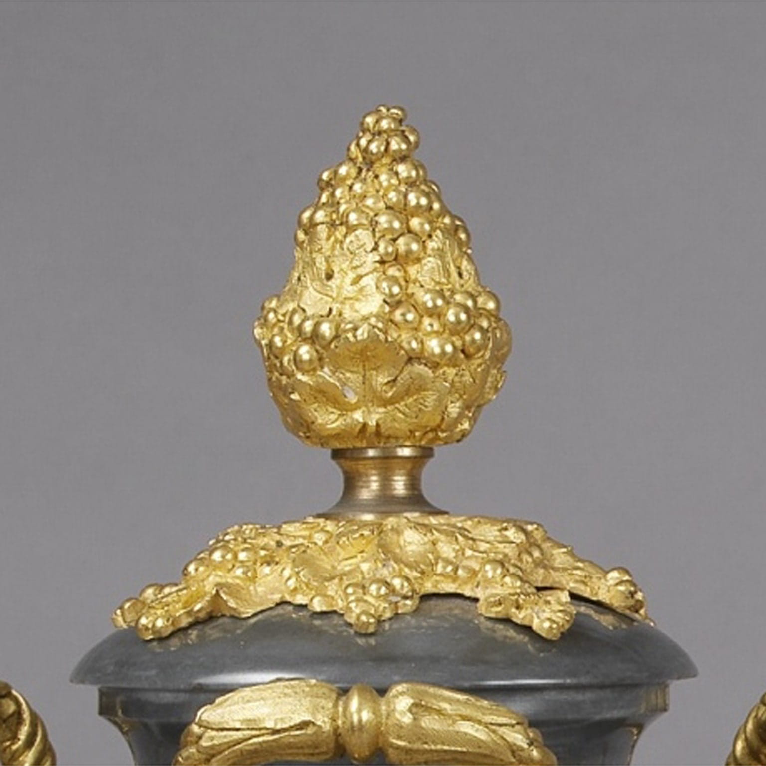 A Fine Pair Of Louis XVI Style Bleu Turquin Marble Urns - Image 3
