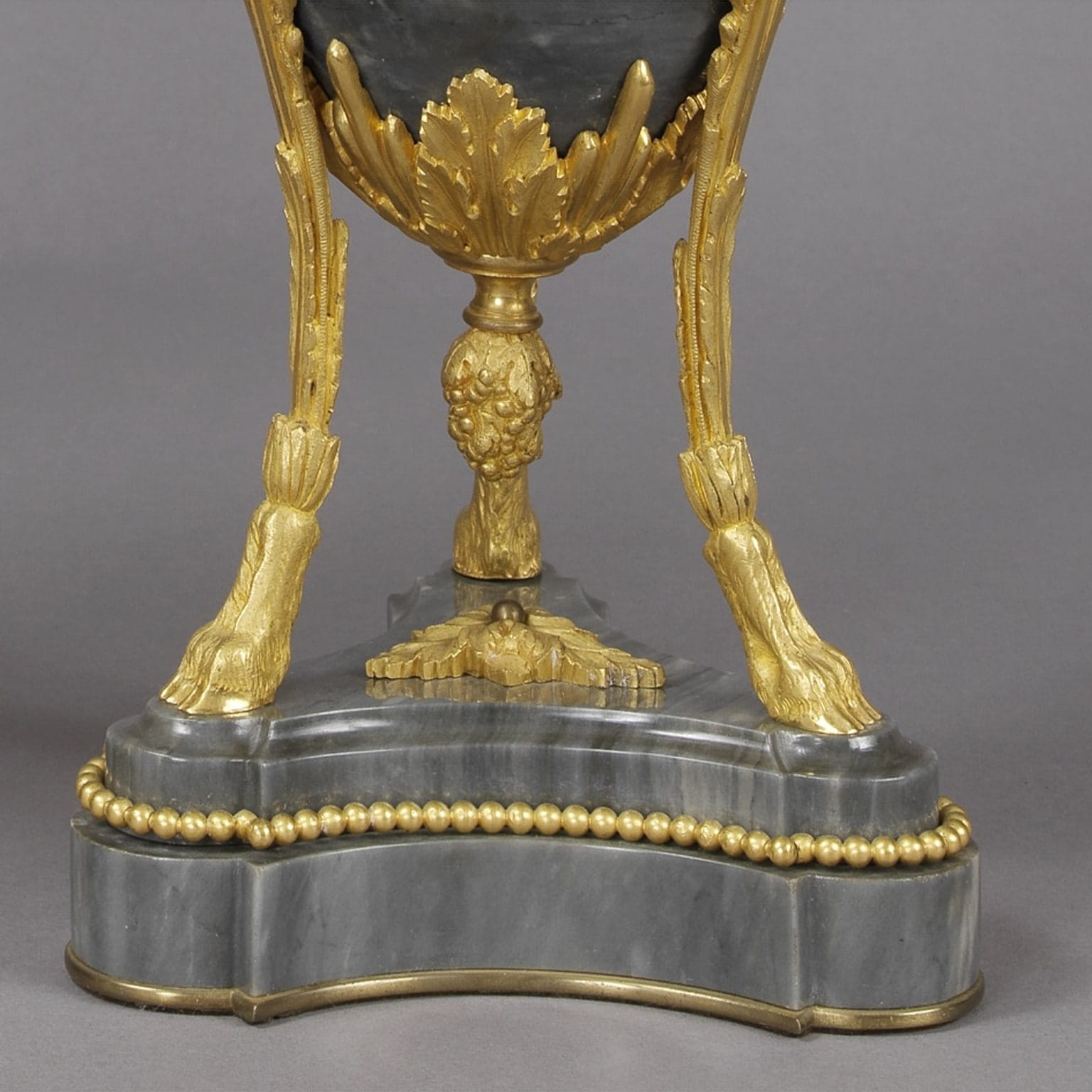 A Fine Pair Of Louis XVI Style Bleu Turquin Marble Urns - Image 4