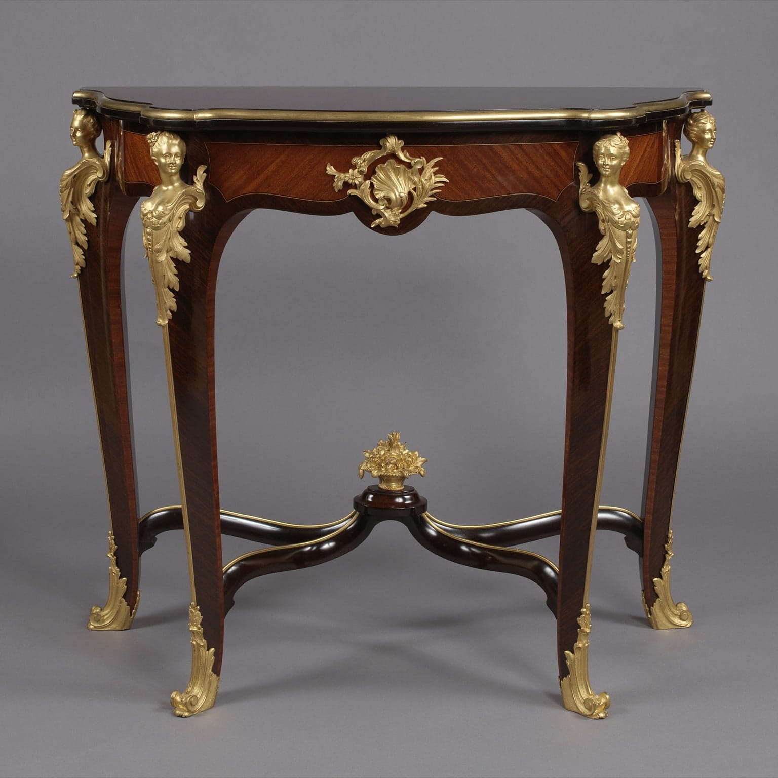 A Fine Louis XV Style Gilt-Bronze Mounted Console Table