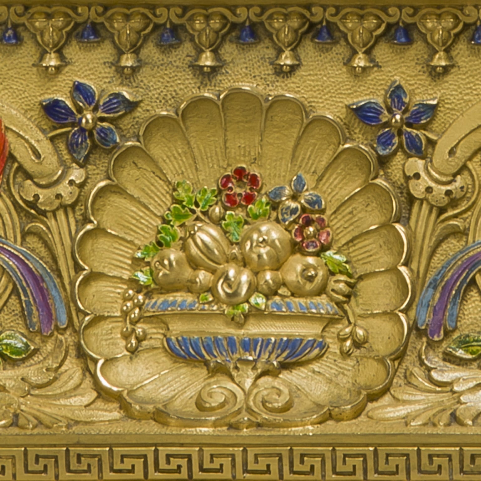A Chinoiserie Style Gilt-Bronze and Enamel Figural Clock - Image 7