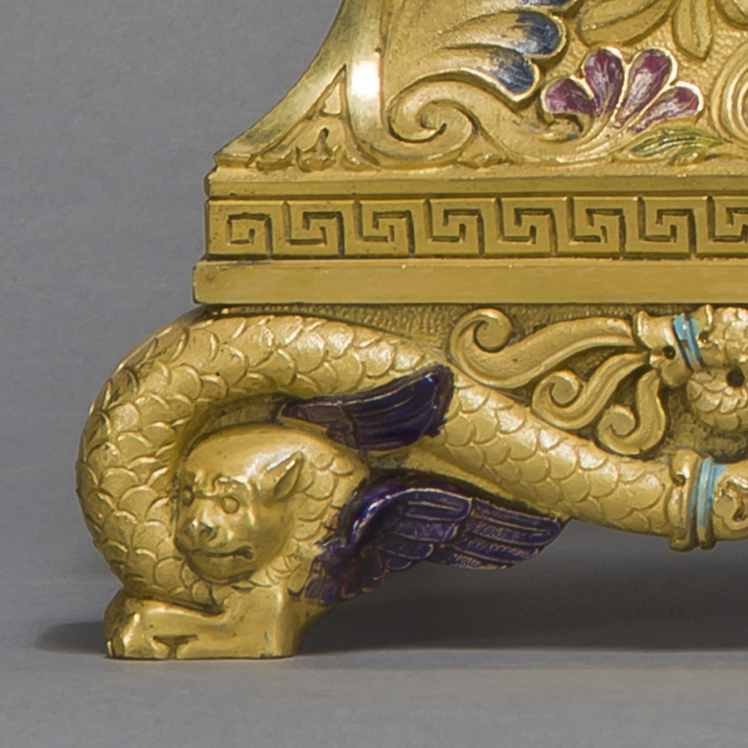 A Chinoiserie Style Gilt-Bronze and Enamel Figural Clock - Image 5