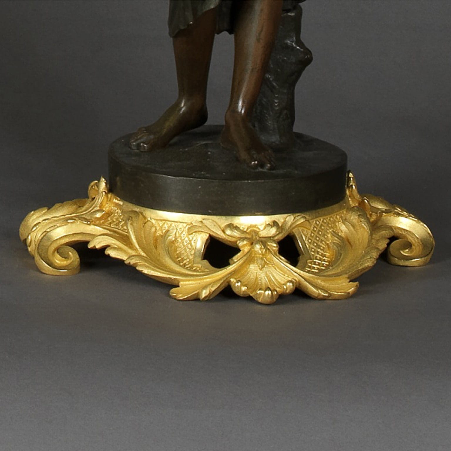 A Pair of Gilt and Patinated Bronze Figural Candelabra - Image 6